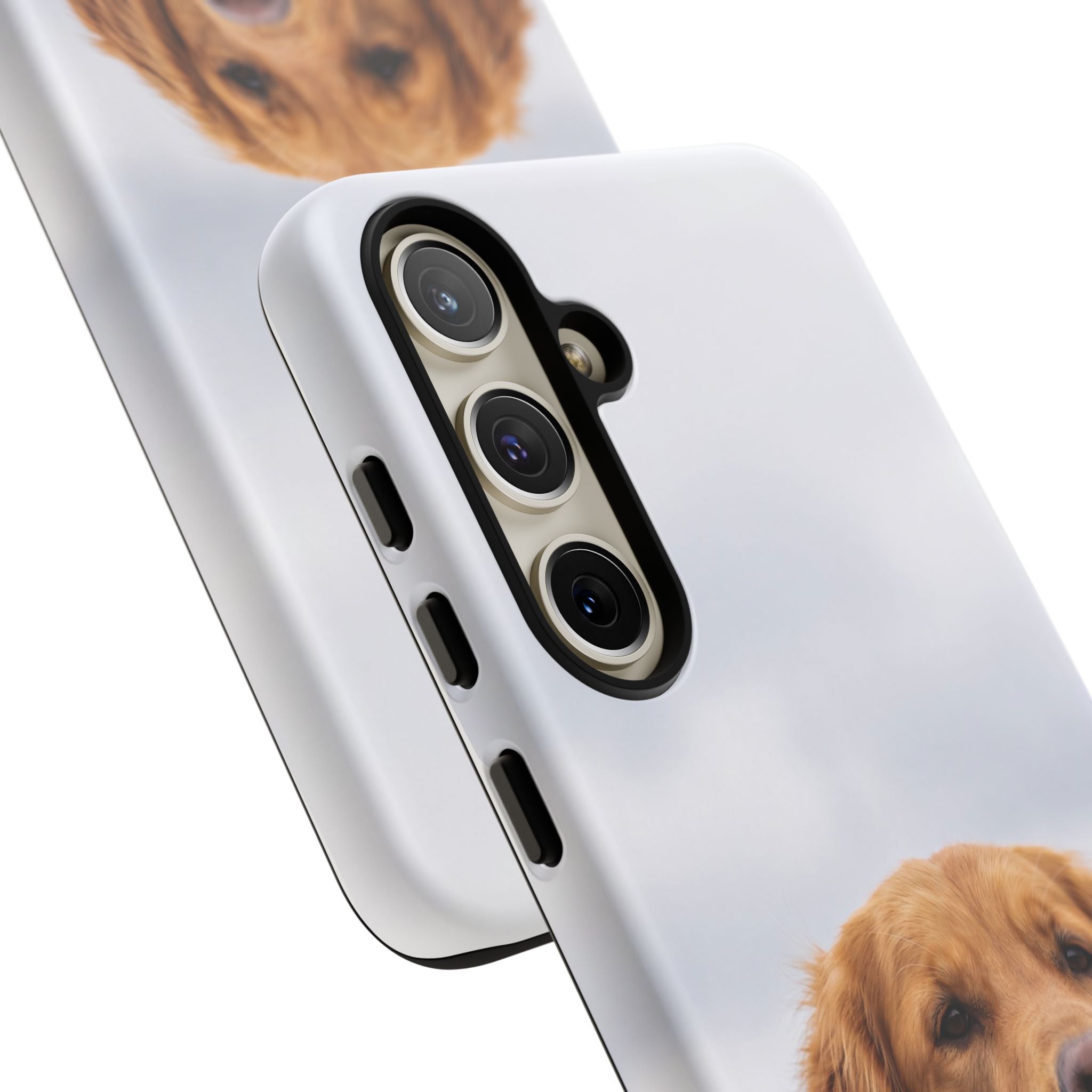 Golden Retriever Portrait Phone Case | Happy Dog Photo on Soft Sky Background | Samsung & iPhone