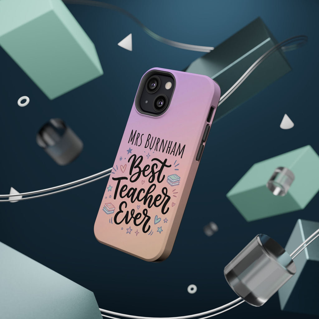 Best Teacher Ever Personalized Phone Case — Wireless Charging Cover