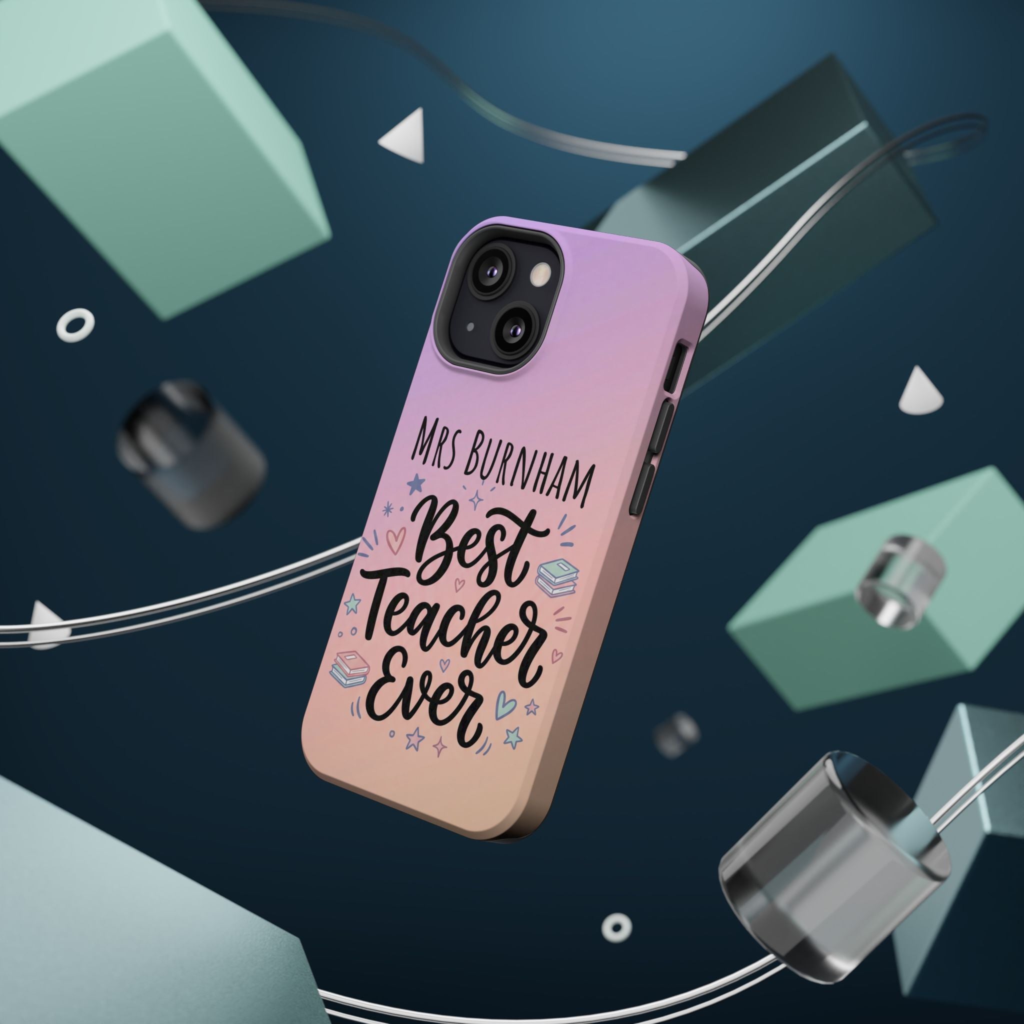 Best Teacher Ever Personalized Phone Case — Wireless Charging Cover