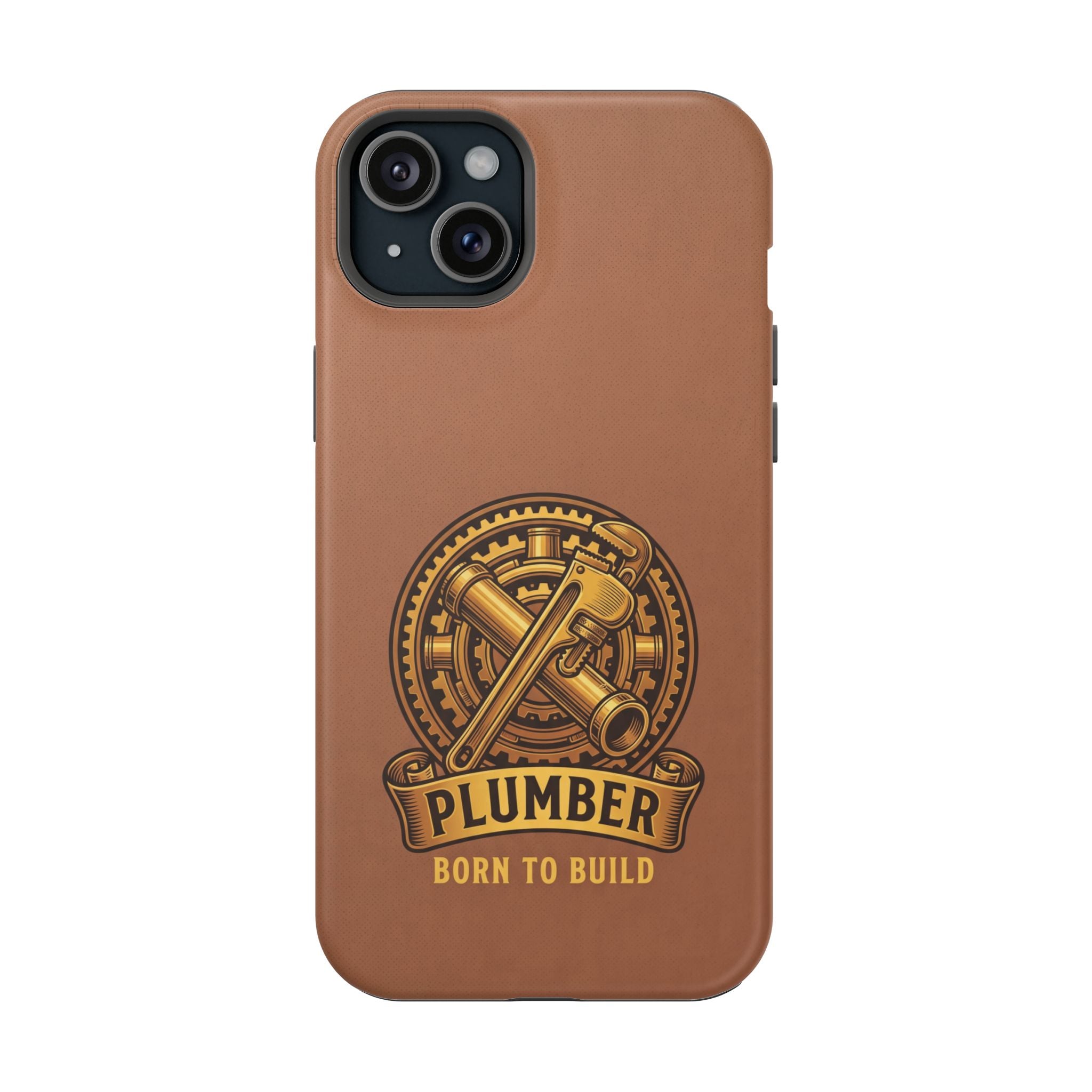 Plumber Born to Build Phone Case — Badge Wireless Charging Cover