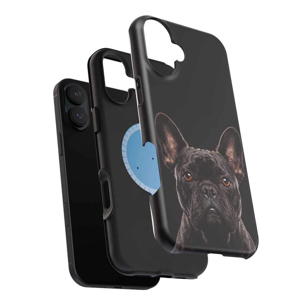 Black French Bulldog Phone Case — Impact-Resistant Wireless Charging Cover