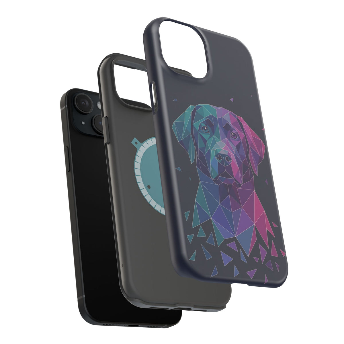 Geometric Labrador Phone Case — Tough Magnetic Case with Wireless Charging