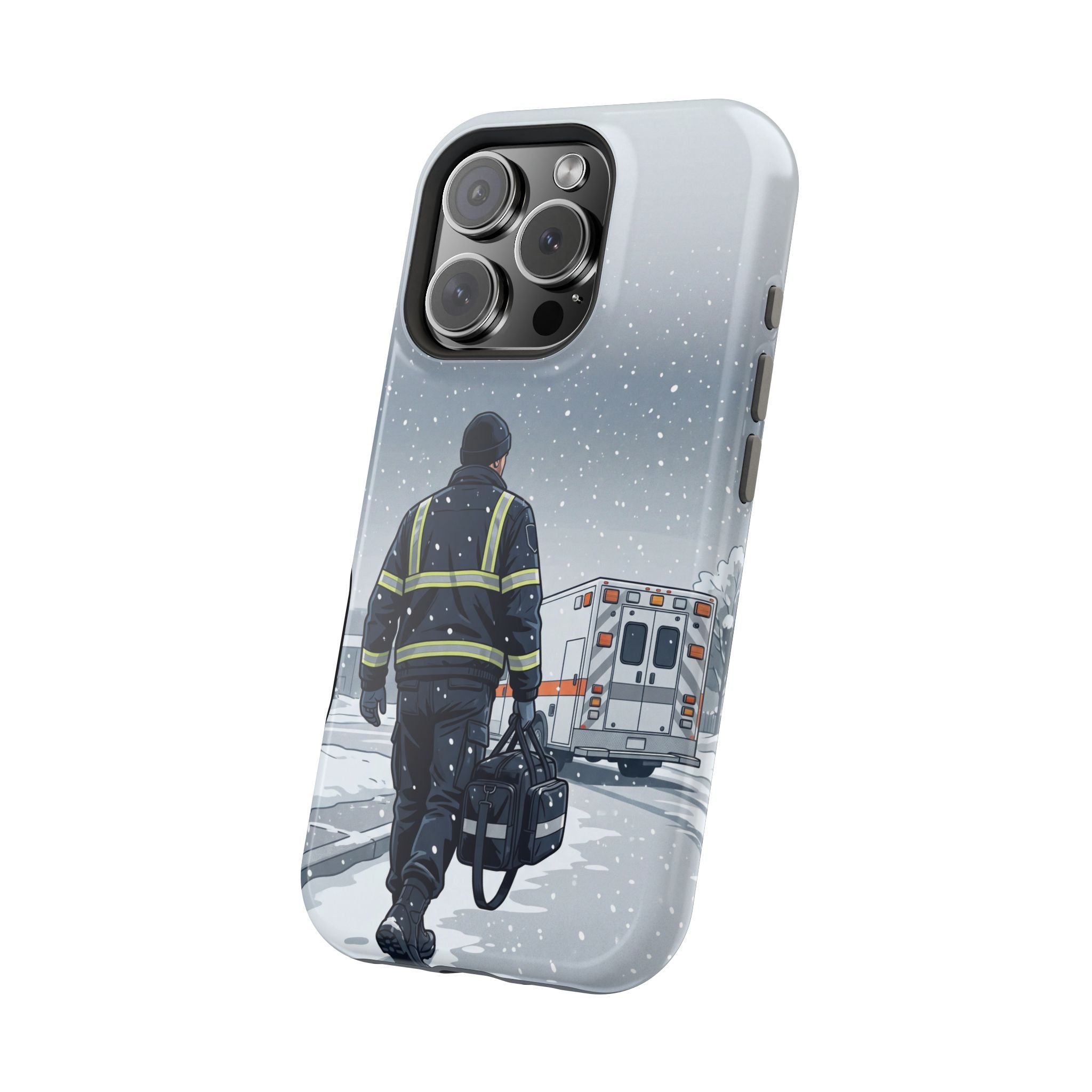 Bold Paramedic/EMT Portrait Phone Case — Magnetic Wireless Charging Cover