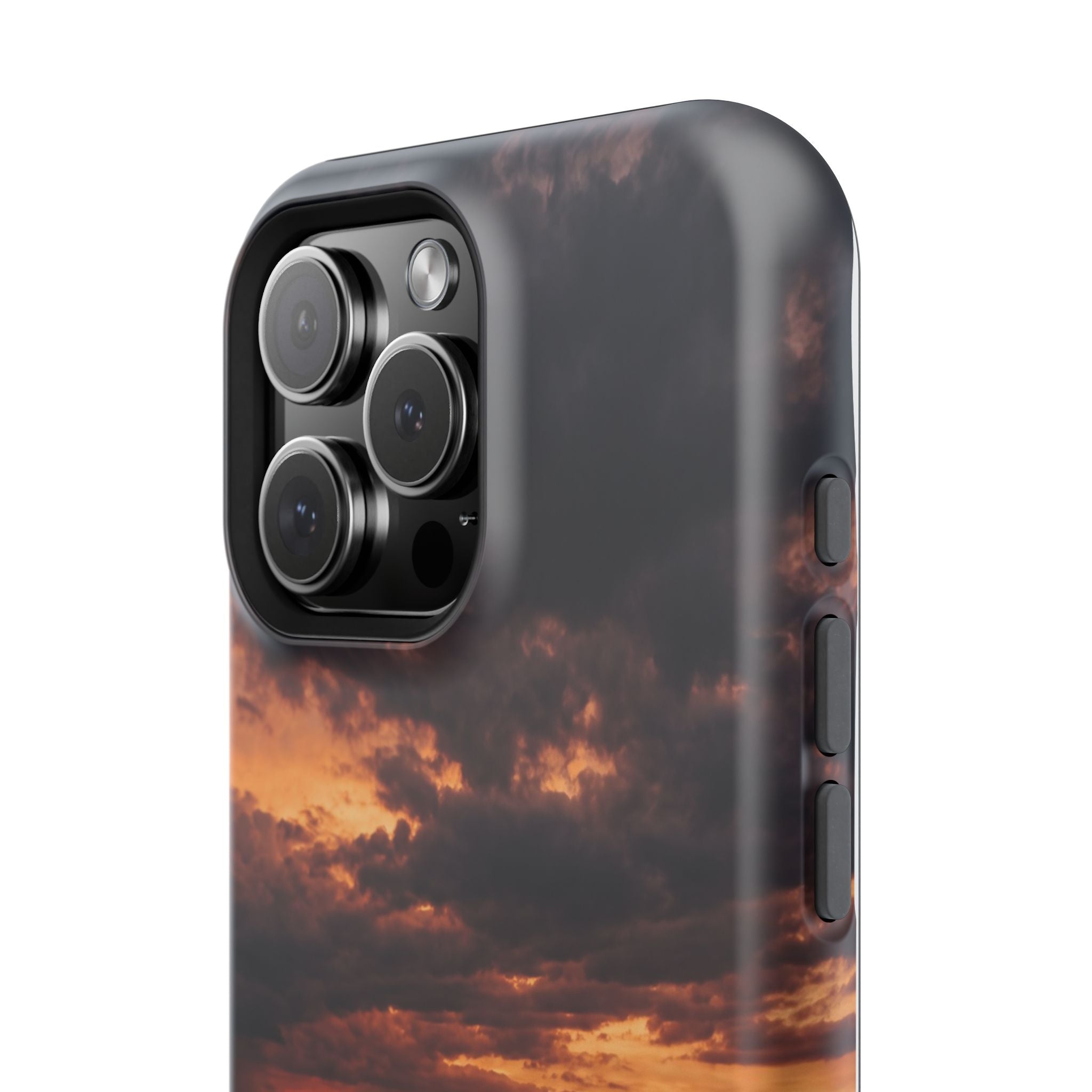 Sunset Paw Print Phone Case — Impact-Resistant Wireless Charging Cover