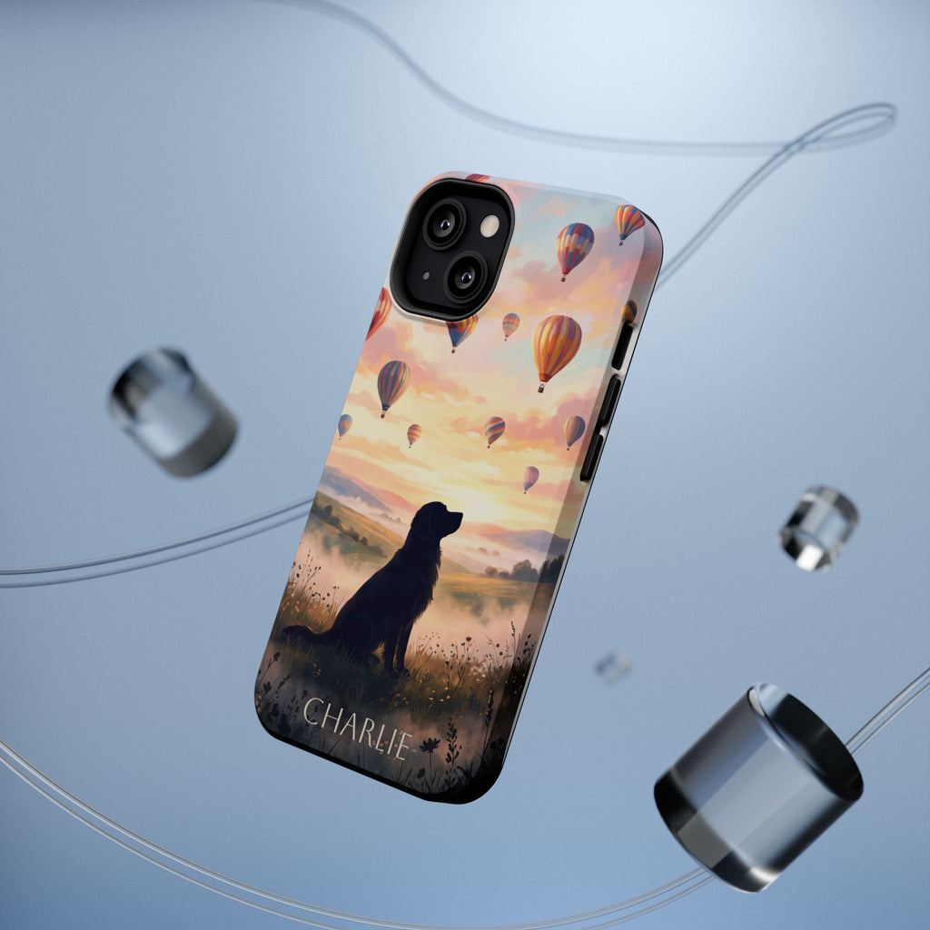 Personalized Golden Retriever Hot Air Balloon Phone Case — Wireless Charging Cover