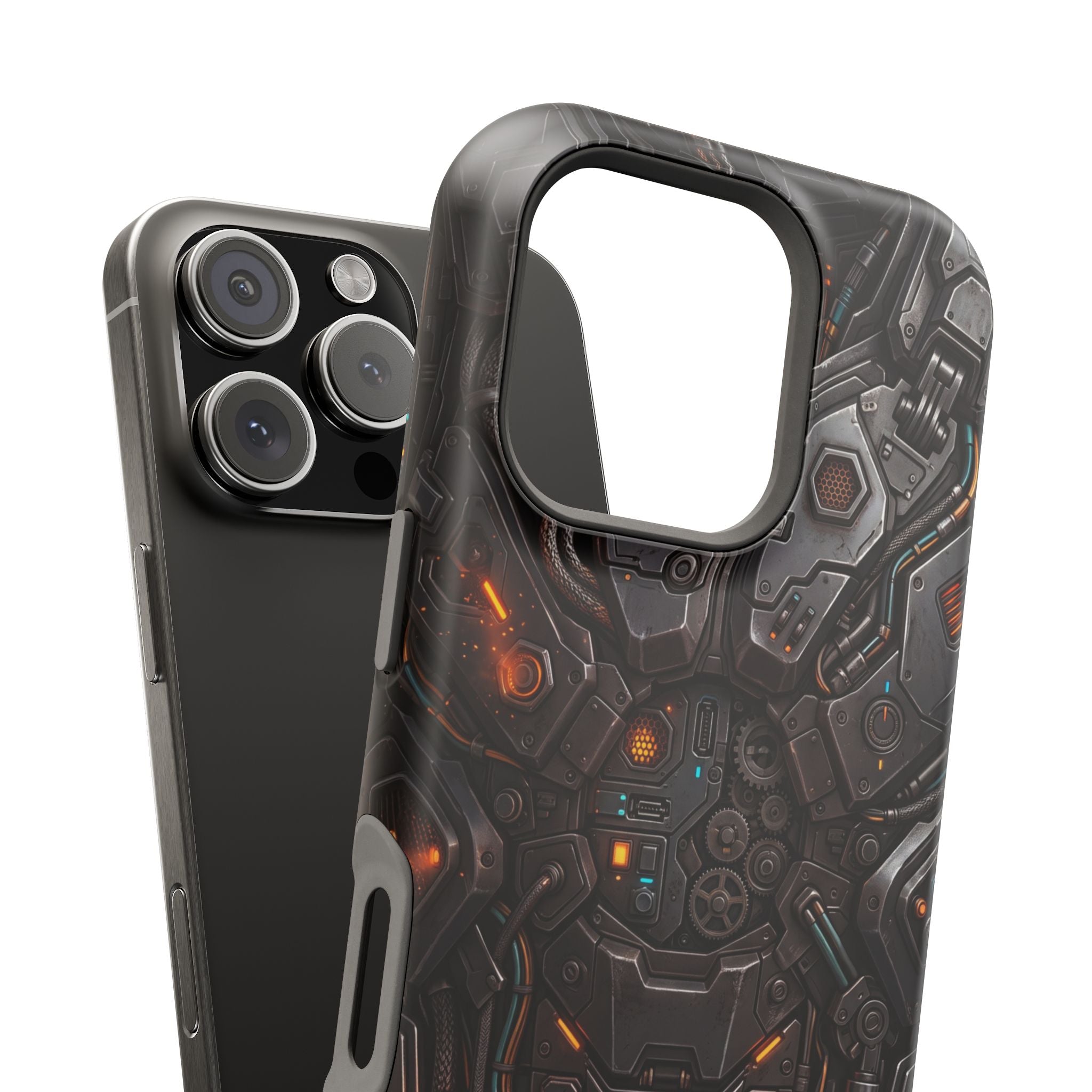 Mech Armor Phone Case — Industrial Circuit Wireless Charging Cover