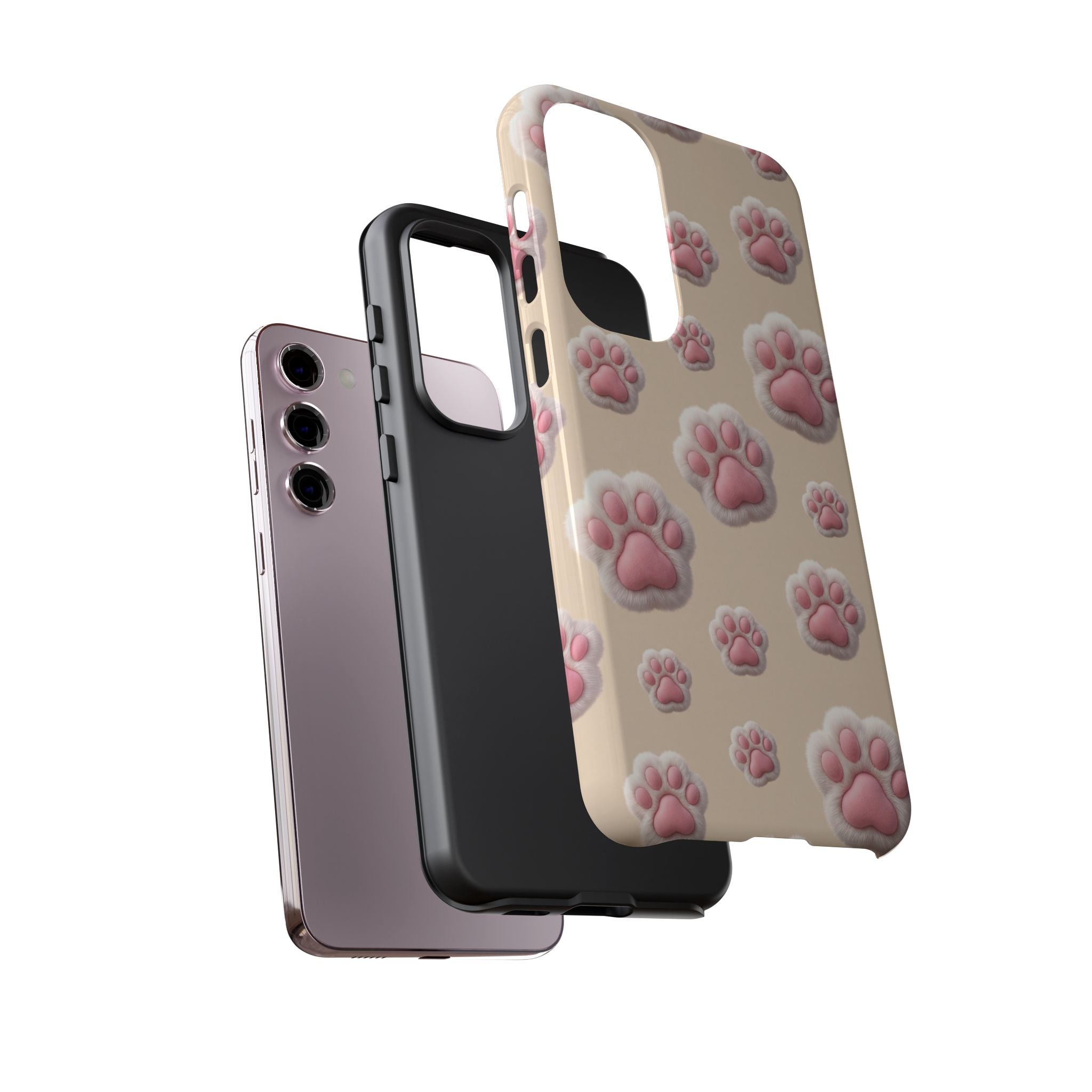 Golden Retriever Paw Print Phone Case | Cute Pink Paw Pattern for Dog Lovers | iPhone & Samsung