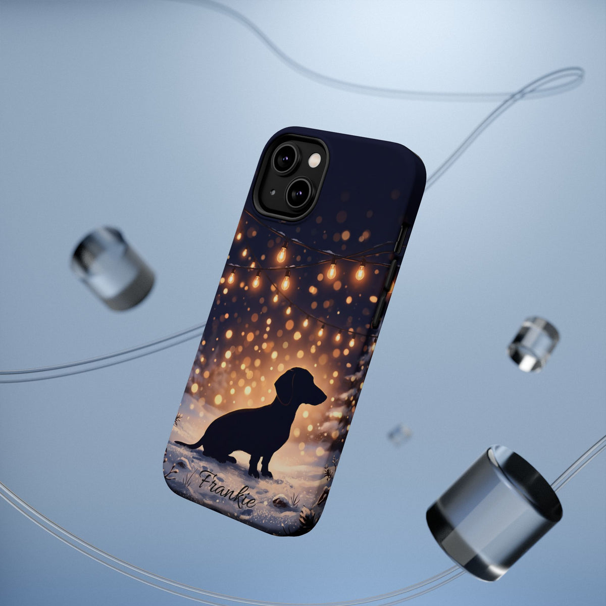 Personalized Dachshund Golden Sparks Phone Case — Wireless Charging Cover