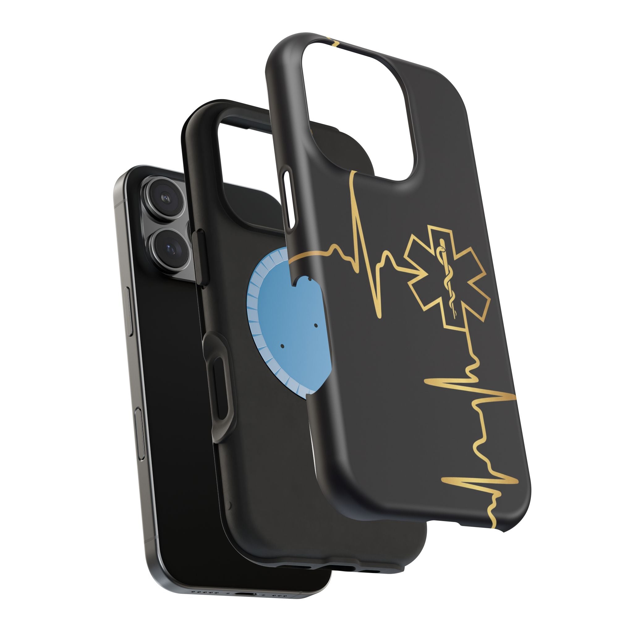 Paramedic/EMT Heartbeat Line Phone Case — Magnetic Wireless Charging Cover
