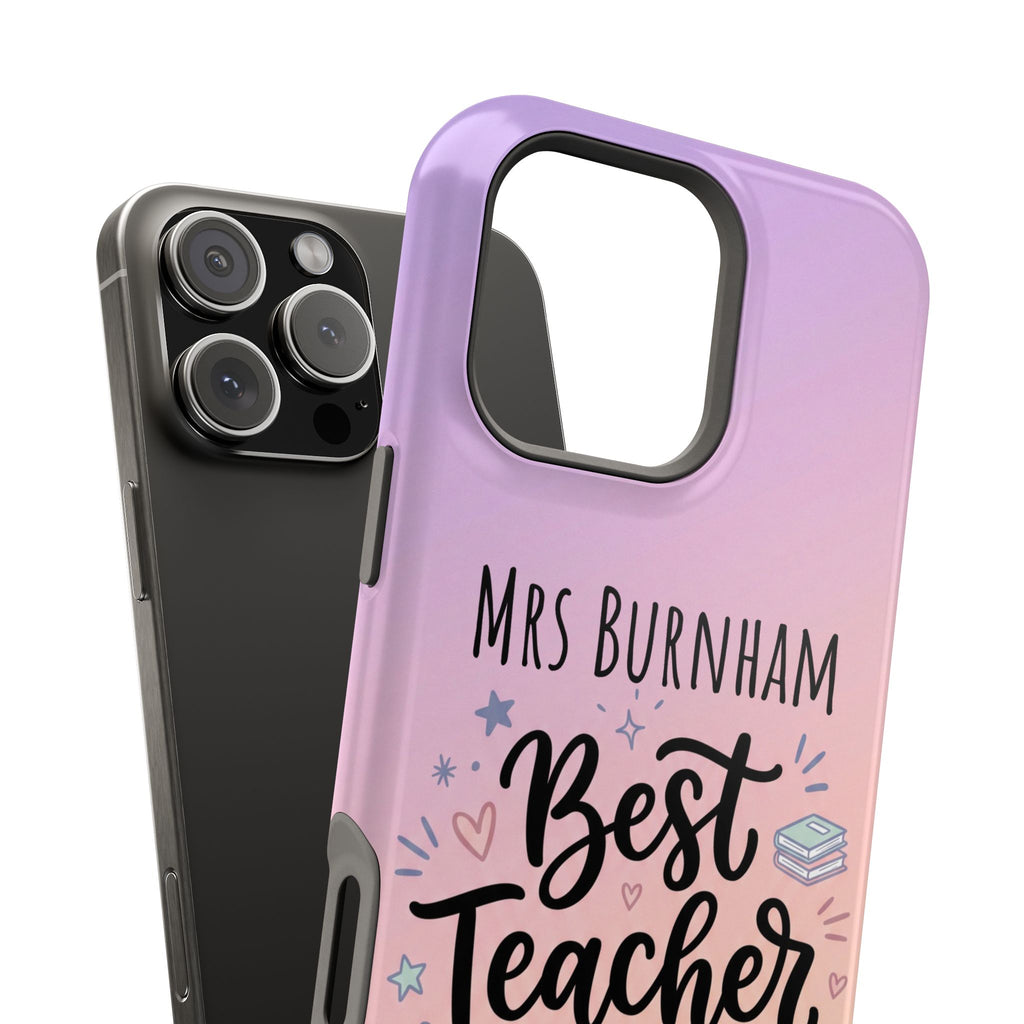 Best Teacher Ever Personalized Phone Case — Wireless Charging Cover