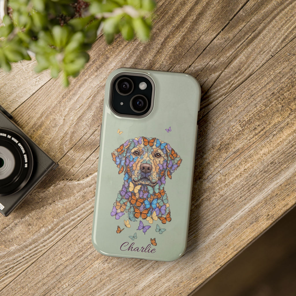 Personalized Butterfly Labrador Phone Case — Tough Magnetic Case with Wireless Charging