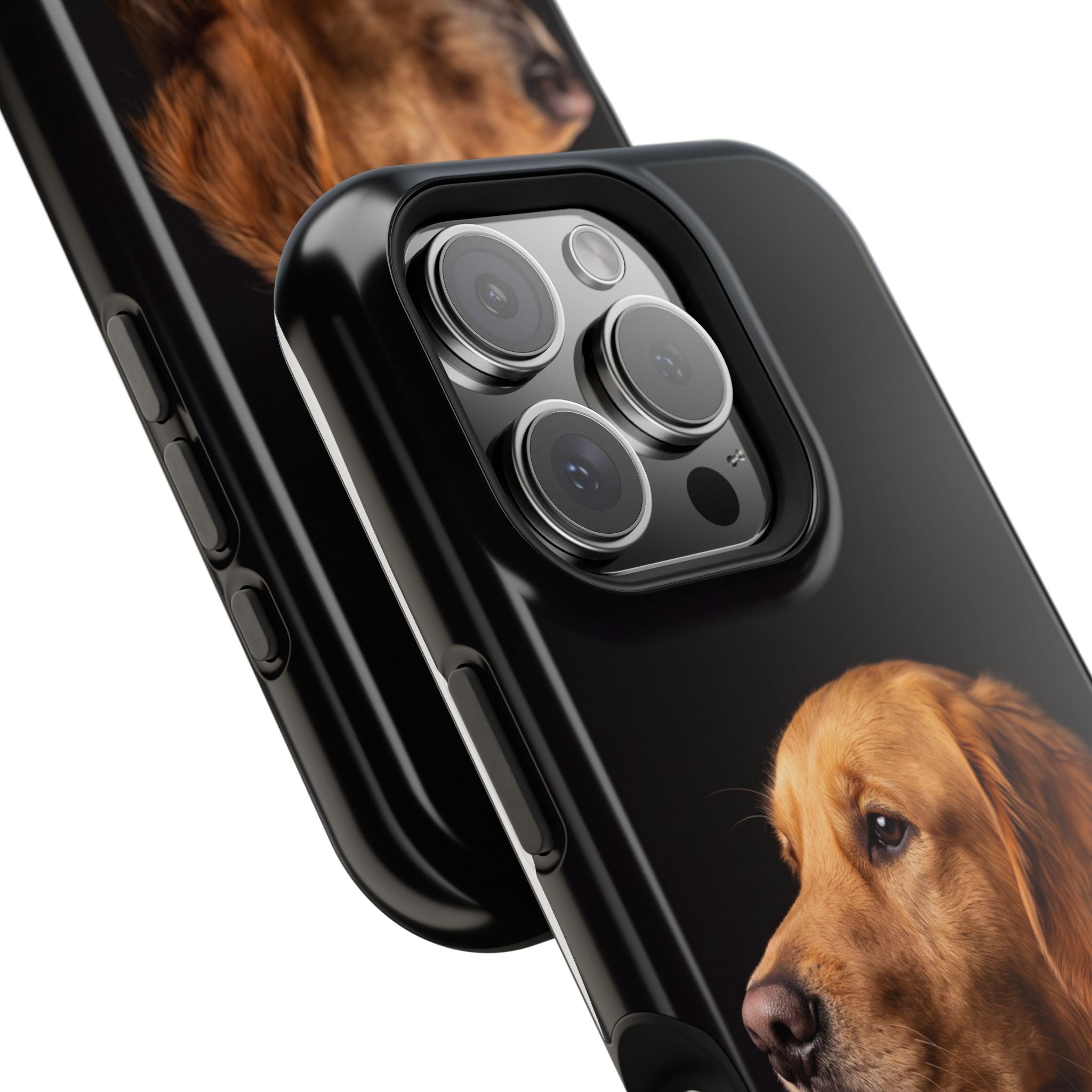 Golden Retriever Portrait Phone Case — Impact-Resistant Wireless Charging Cover