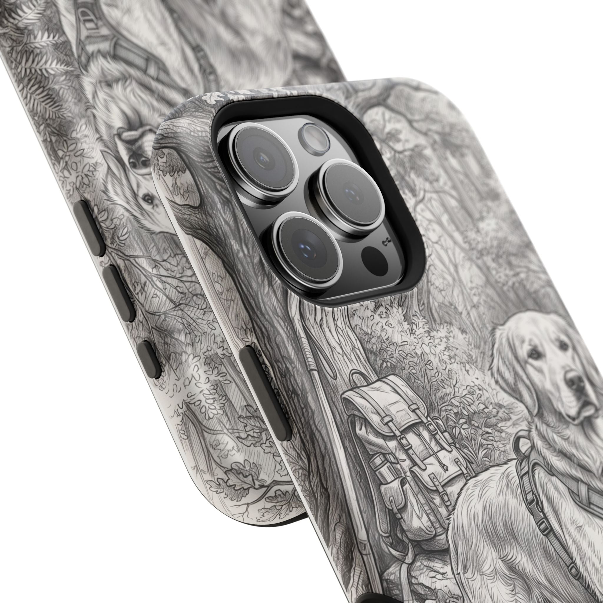Personalized Golden Retriever Woodland Trail Phone Case — Wireless Charging Cover