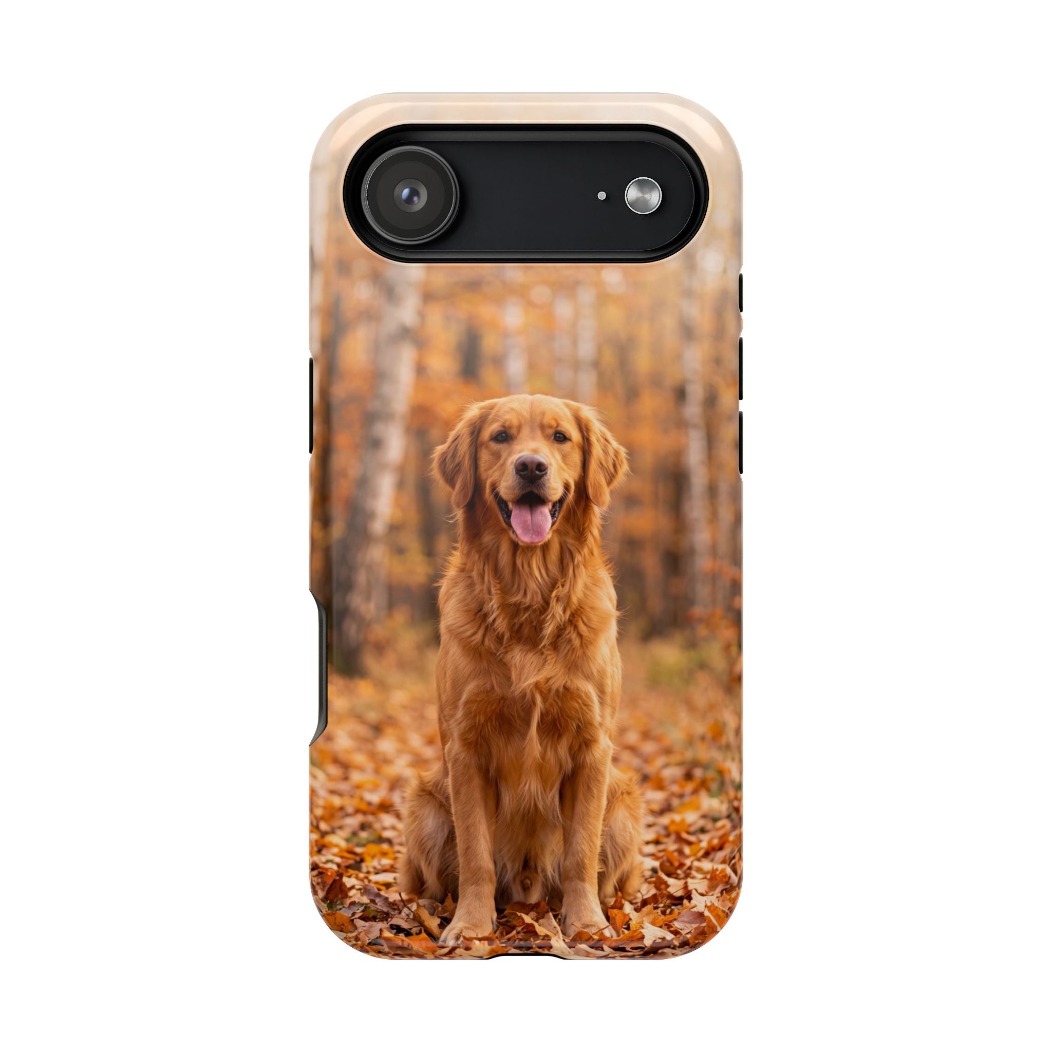 Autumn Golden Retriever Phone Case — Impact-Resistant Wireless Charging Cover
