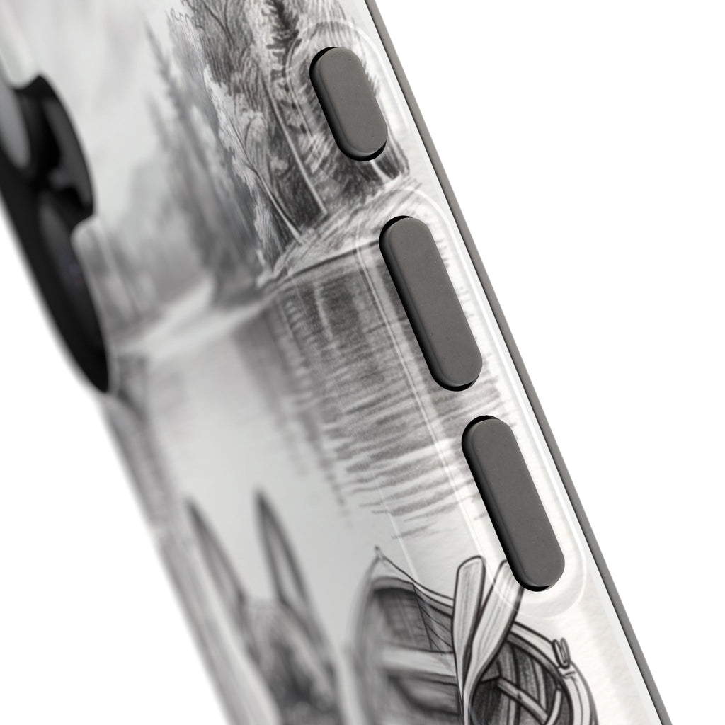 Personalized French Bulldog Lakeside Dock Phone Case — Wireless Charging Cover