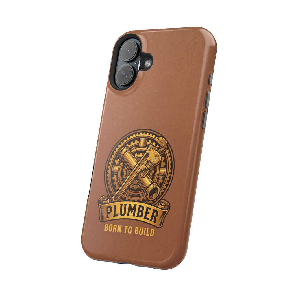 Plumber Born to Build Phone Case — Badge Wireless Charging Cover