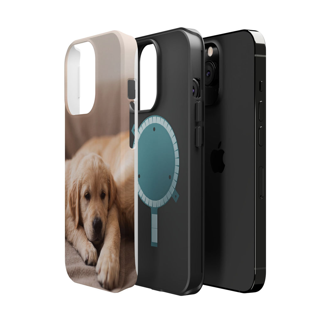 Golden Retriever Puppy Phone Case — Impact-Resistant Wireless Charging Cover