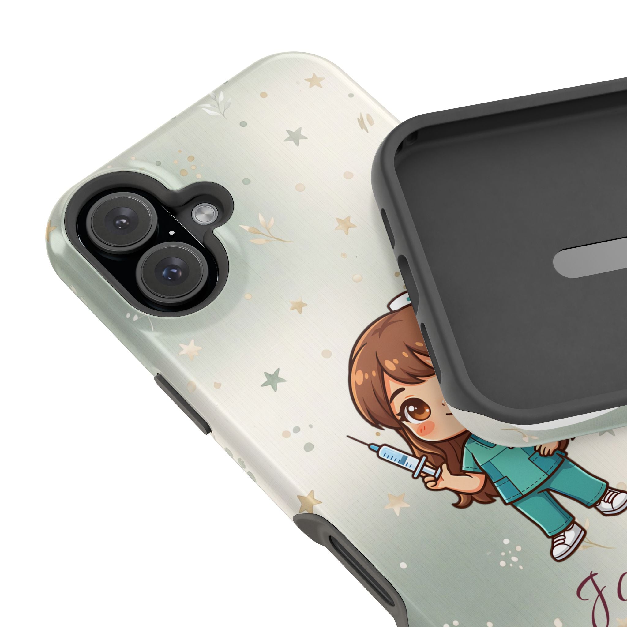 Personalized Nurse with Syringe Phone Case — Wireless Charging Cover