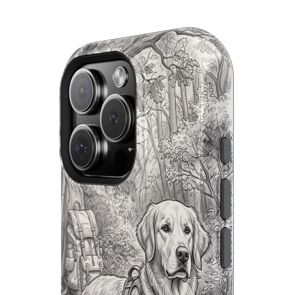 Personalized Golden Retriever Woodland Trail Phone Case — Wireless Charging Cover
