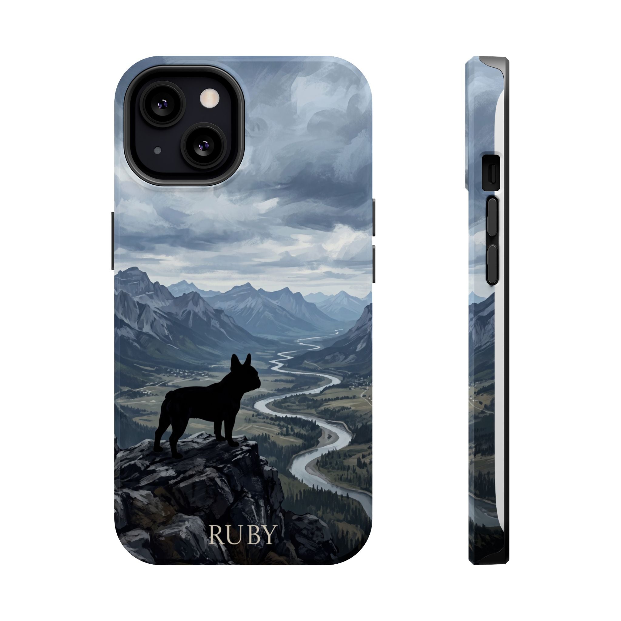 Personalized French Bulldog Mountain Valley Phone Case — Wireless Charging Cover