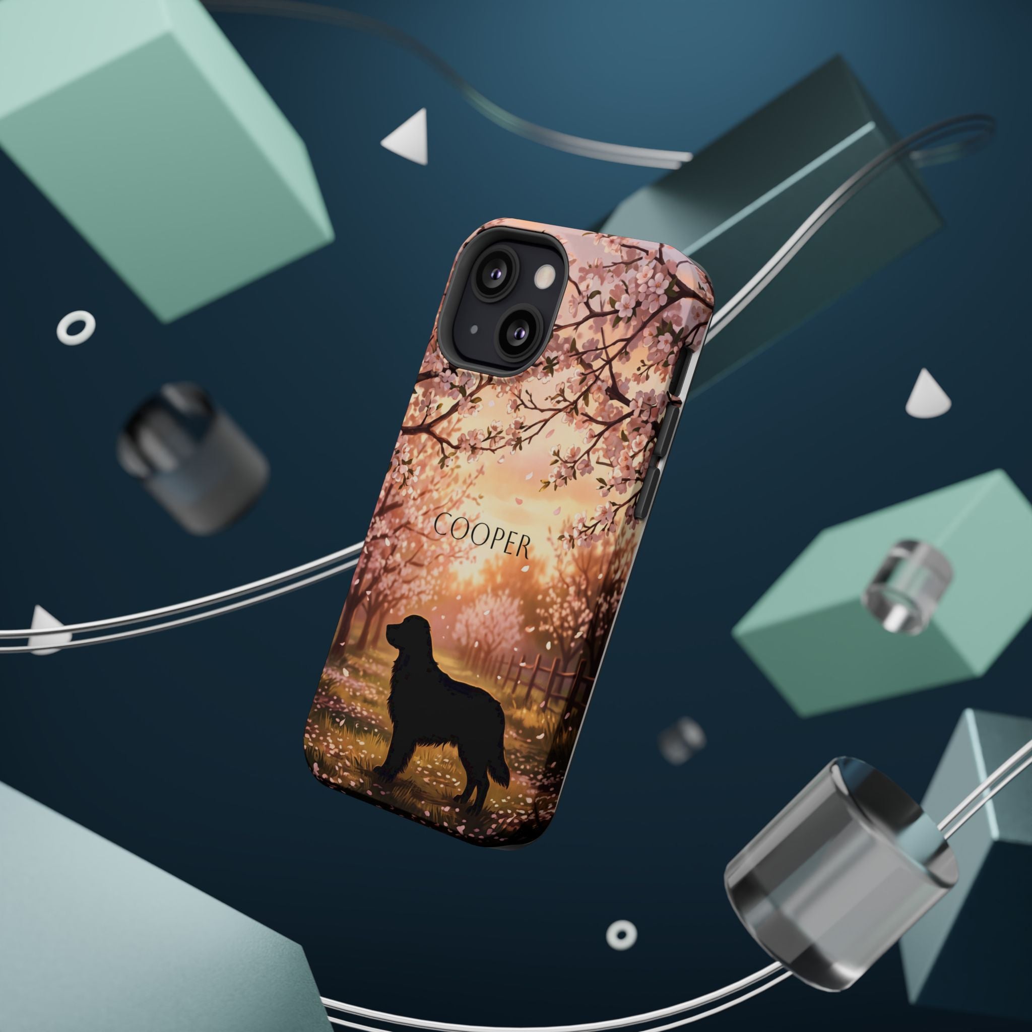 Personalized Golden Retriever Autumn Forest Phone Case — Wireless Charging Cover