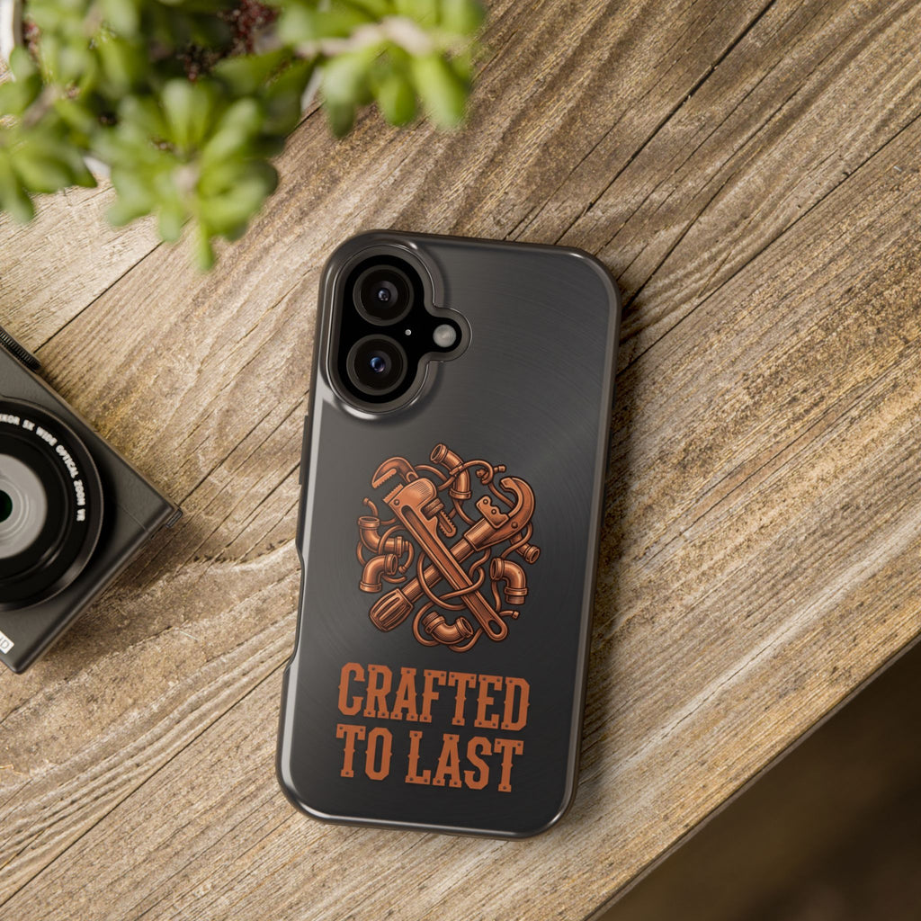 Crafted to Last Phone Case — Crossed Wrenches Wireless Charging Cover