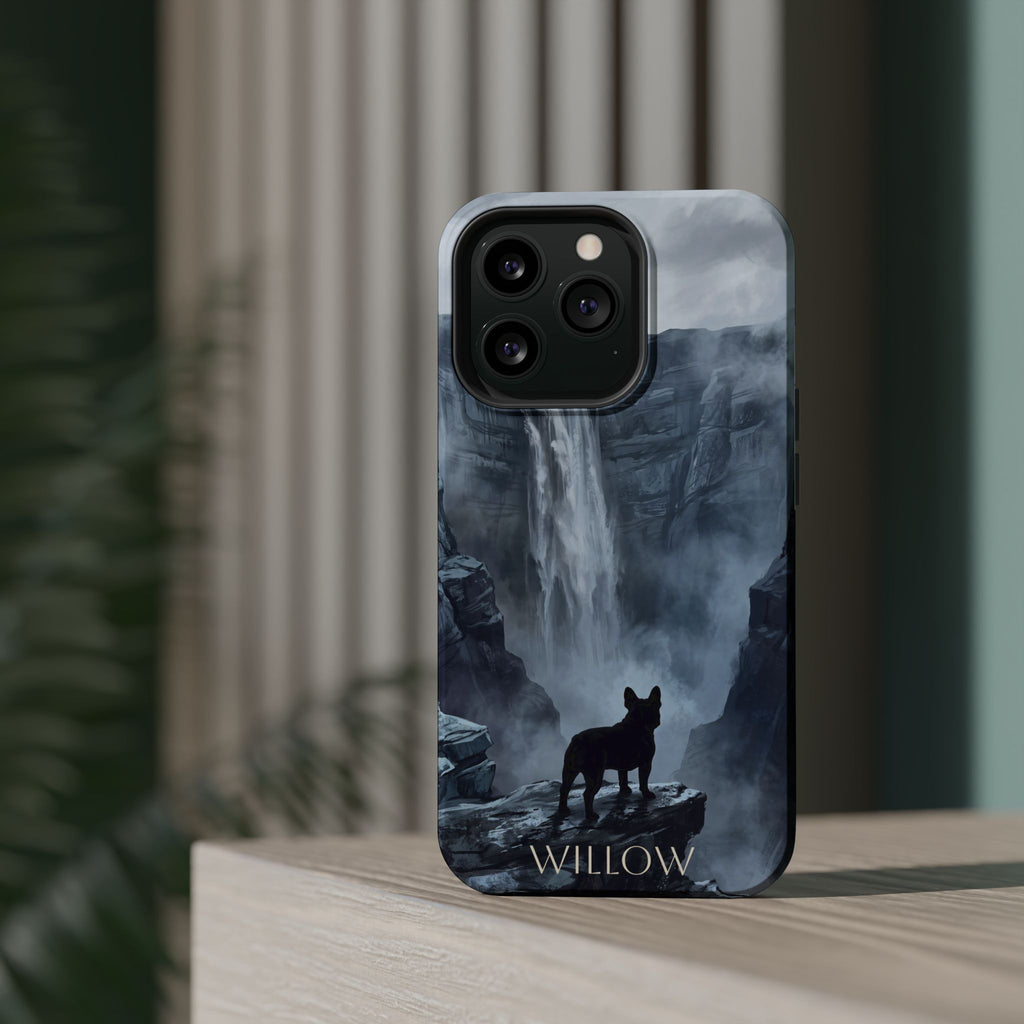 Personalized French Bulldog Misty Waterfall Phone Case — Wireless Charging Cover