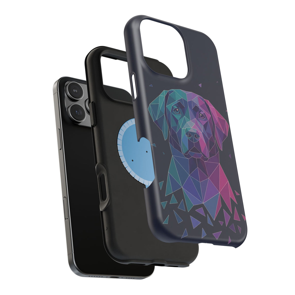 Geometric Labrador Phone Case — Tough Magnetic Case with Wireless Charging