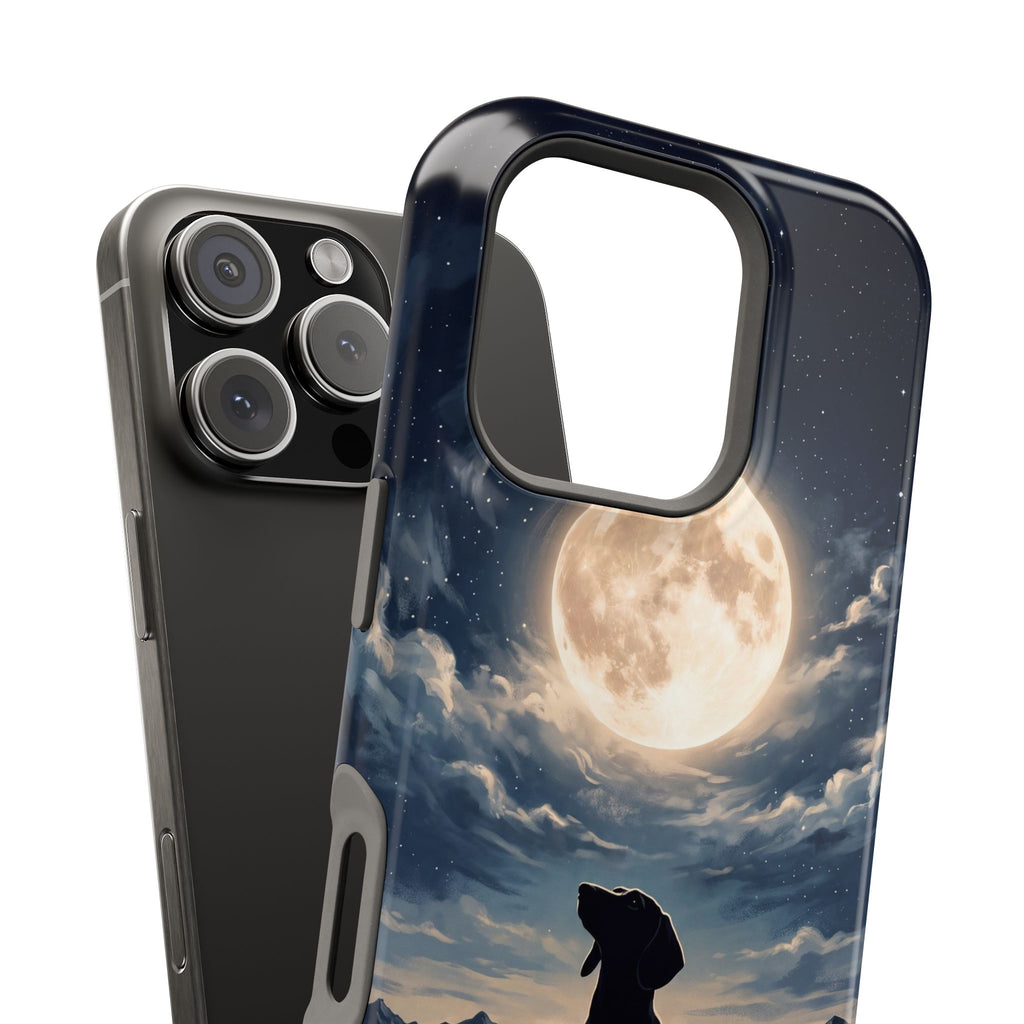 Personalized Dachshund Moonlight Phone Case — Wireless Charging Cover