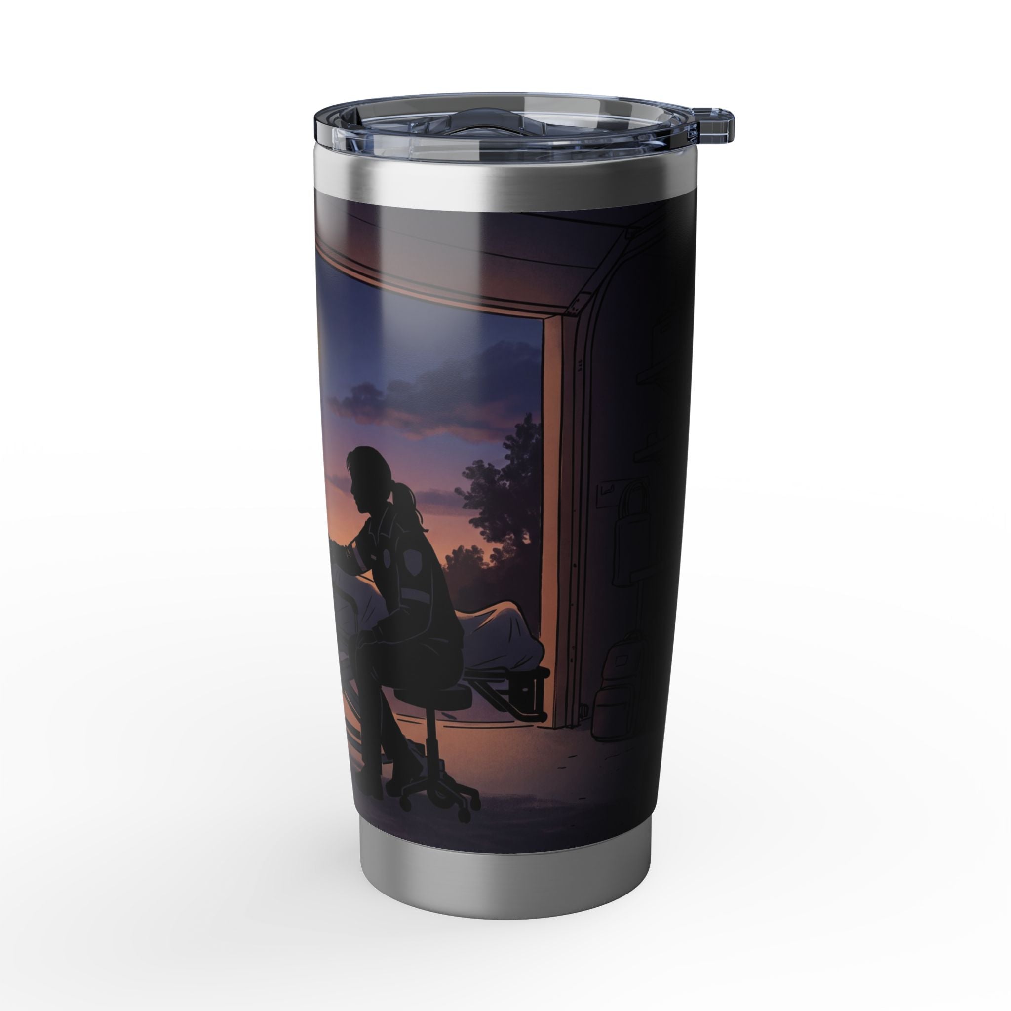 Paramedic/EMT 20oz Tumbler – Compassion in the Field Silhouette Design