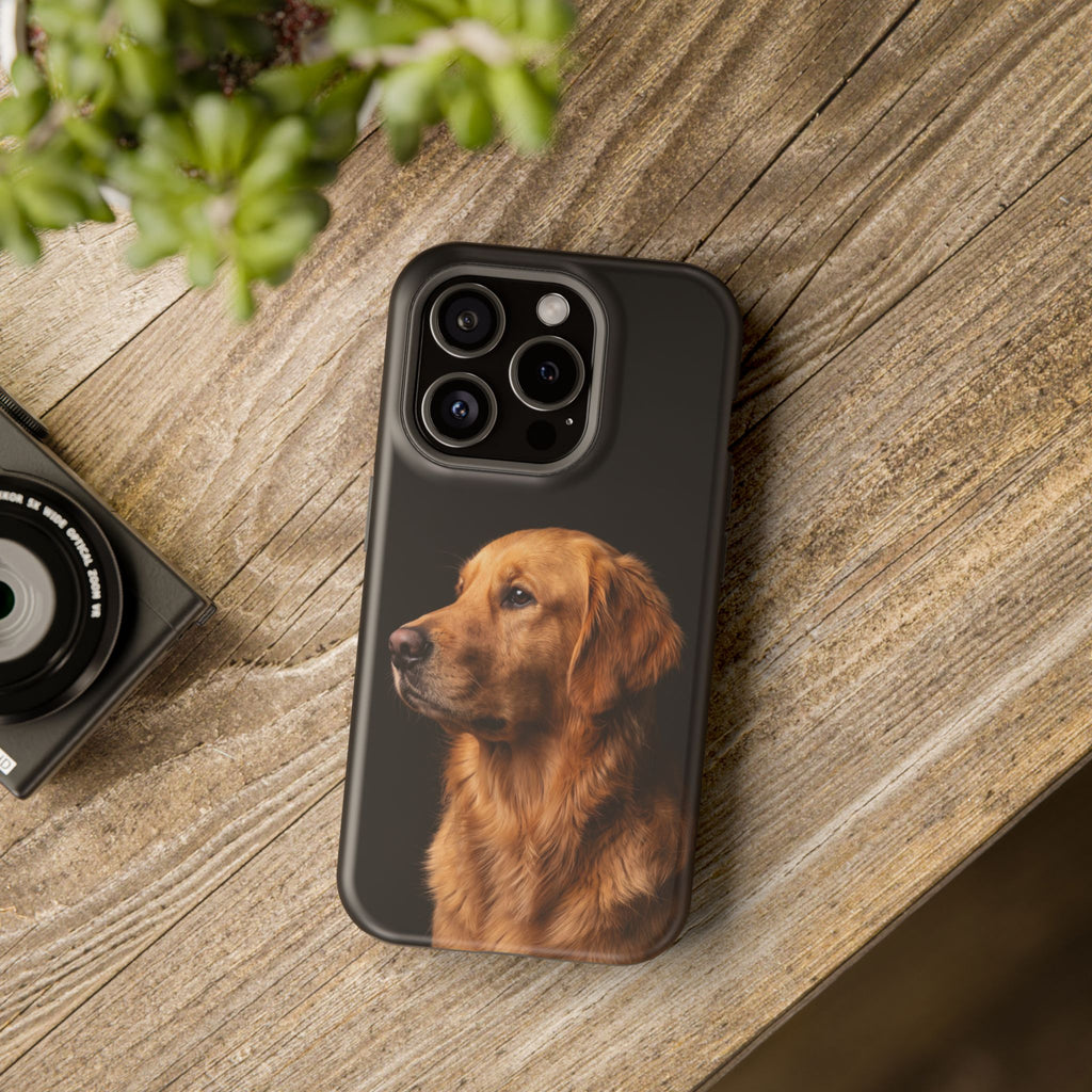 Golden Retriever Portrait Phone Case — Impact-Resistant Wireless Charging Cover