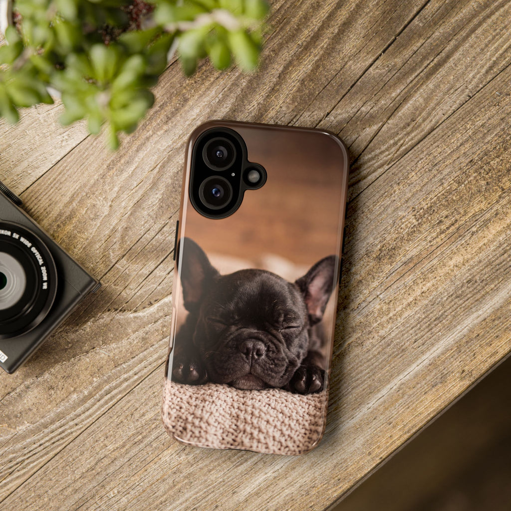 Sleeping French Bulldog Phone Case | Cozy Frenchie Resting on Blanket | iPhone & Samsung