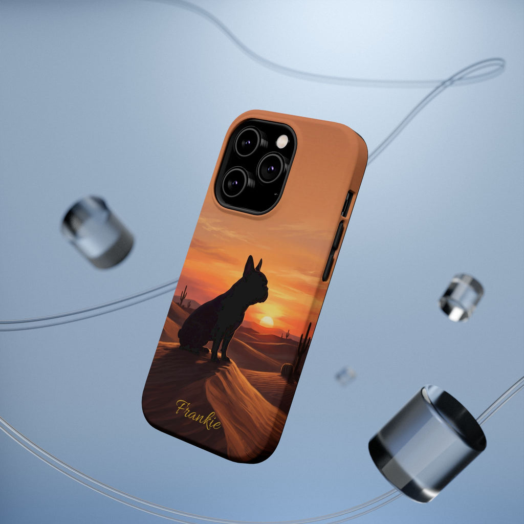 Personalized French Bulldog Desert Sunset Phone Case — Wireless Charging Cover