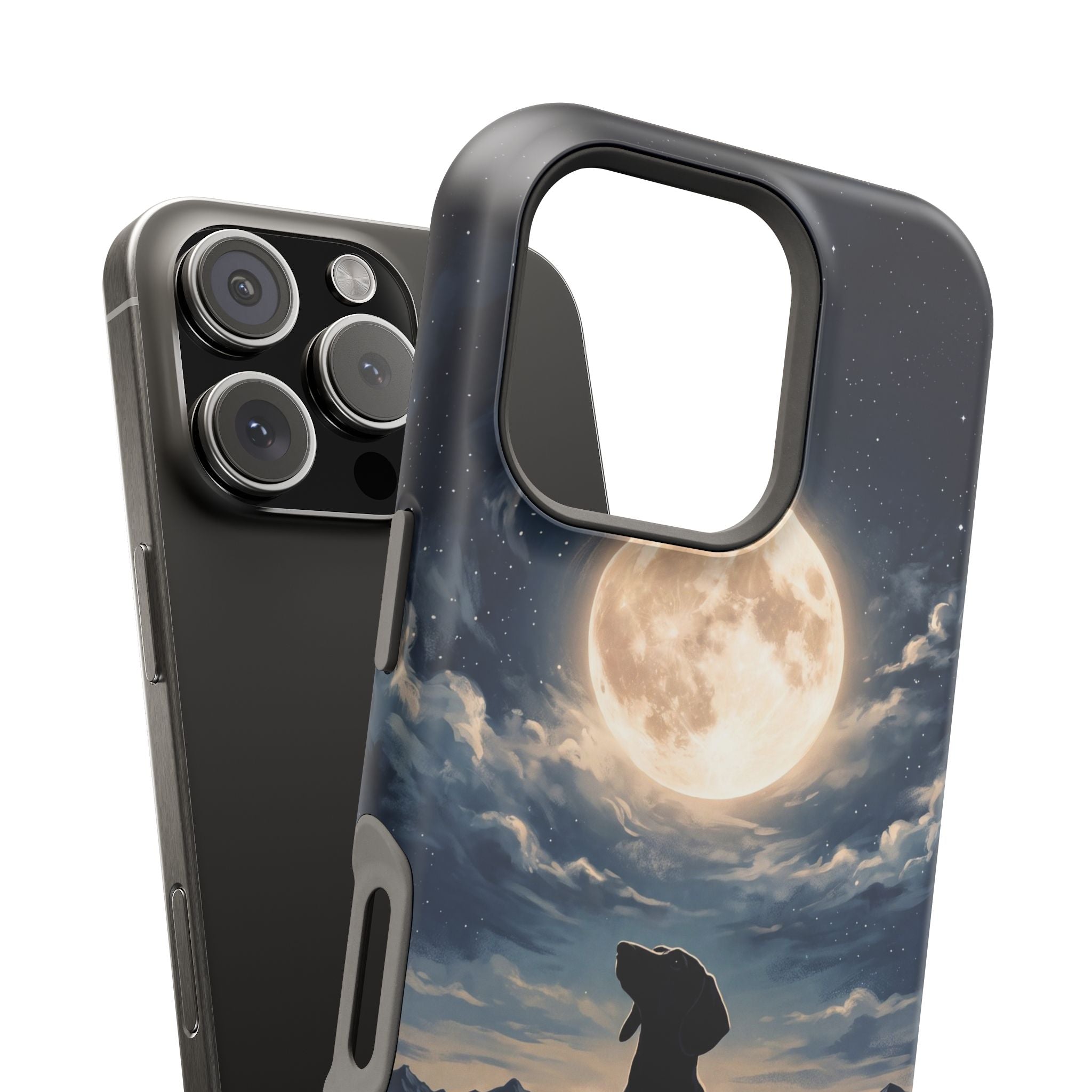 Personalized Dachshund Moonlight Phone Case — Wireless Charging Cover