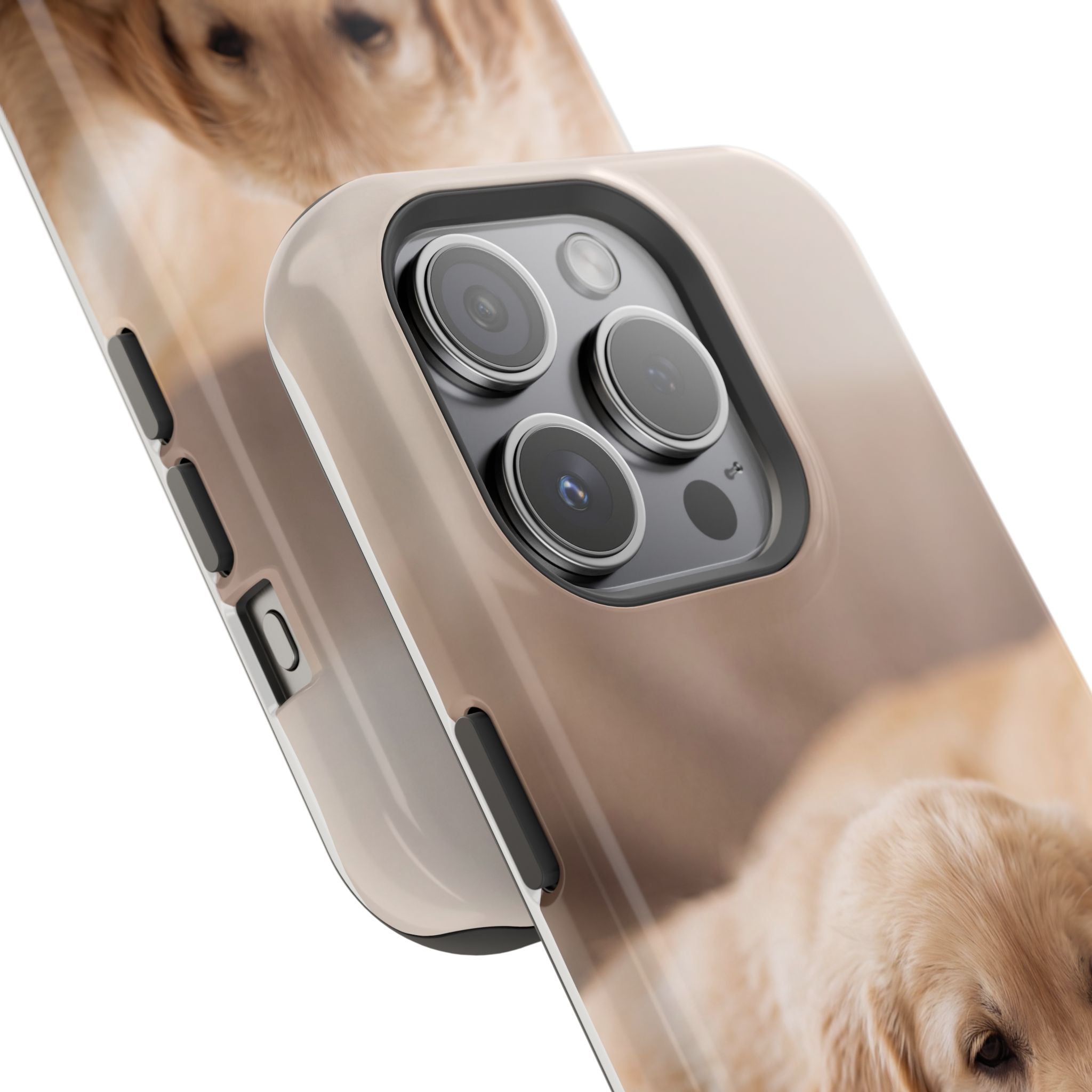 Golden Retriever Puppy Phone Case — Impact-Resistant Wireless Charging Cover