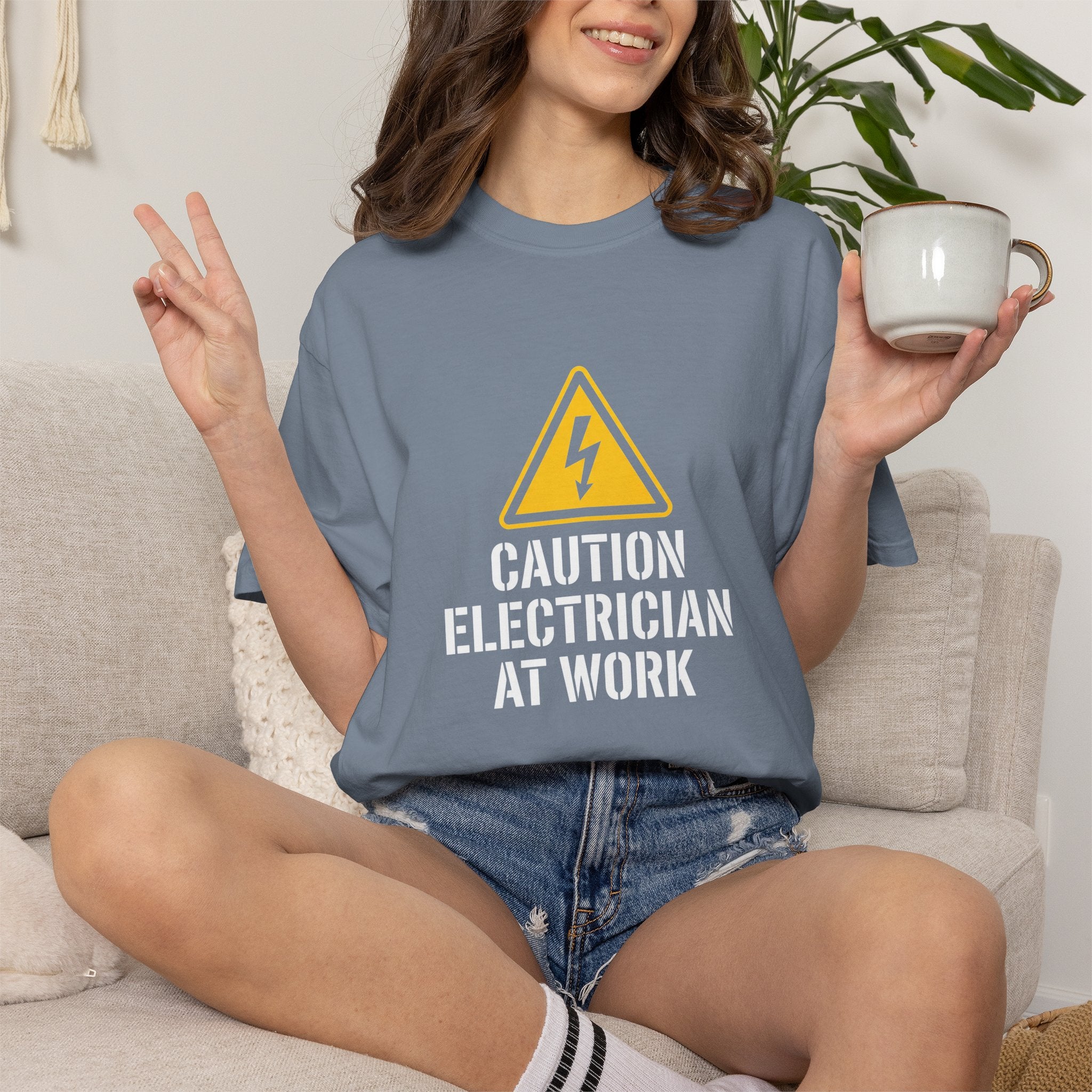 Caution Electrician At Work T-Shirt