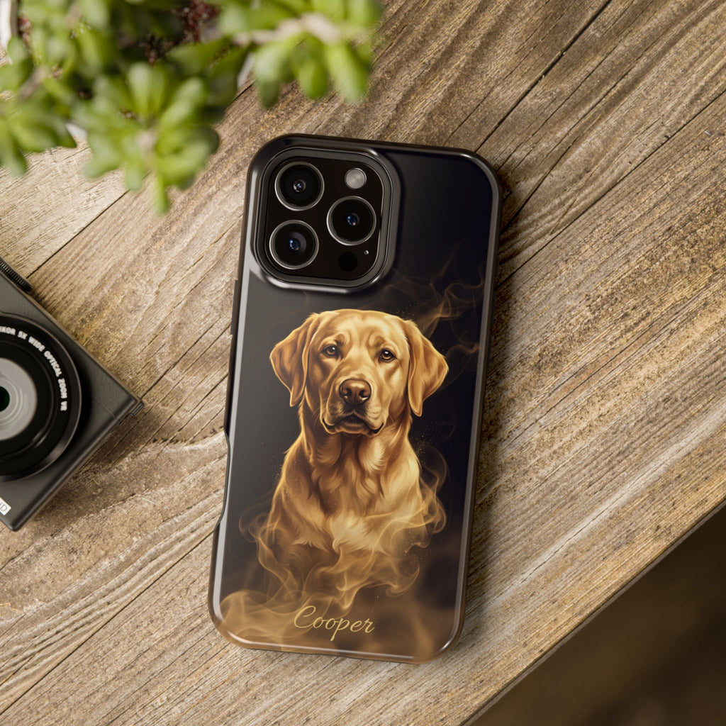 Personalized Gold Smoke Labrador Phone Case — Tough Magnetic Case with Wireless Charging