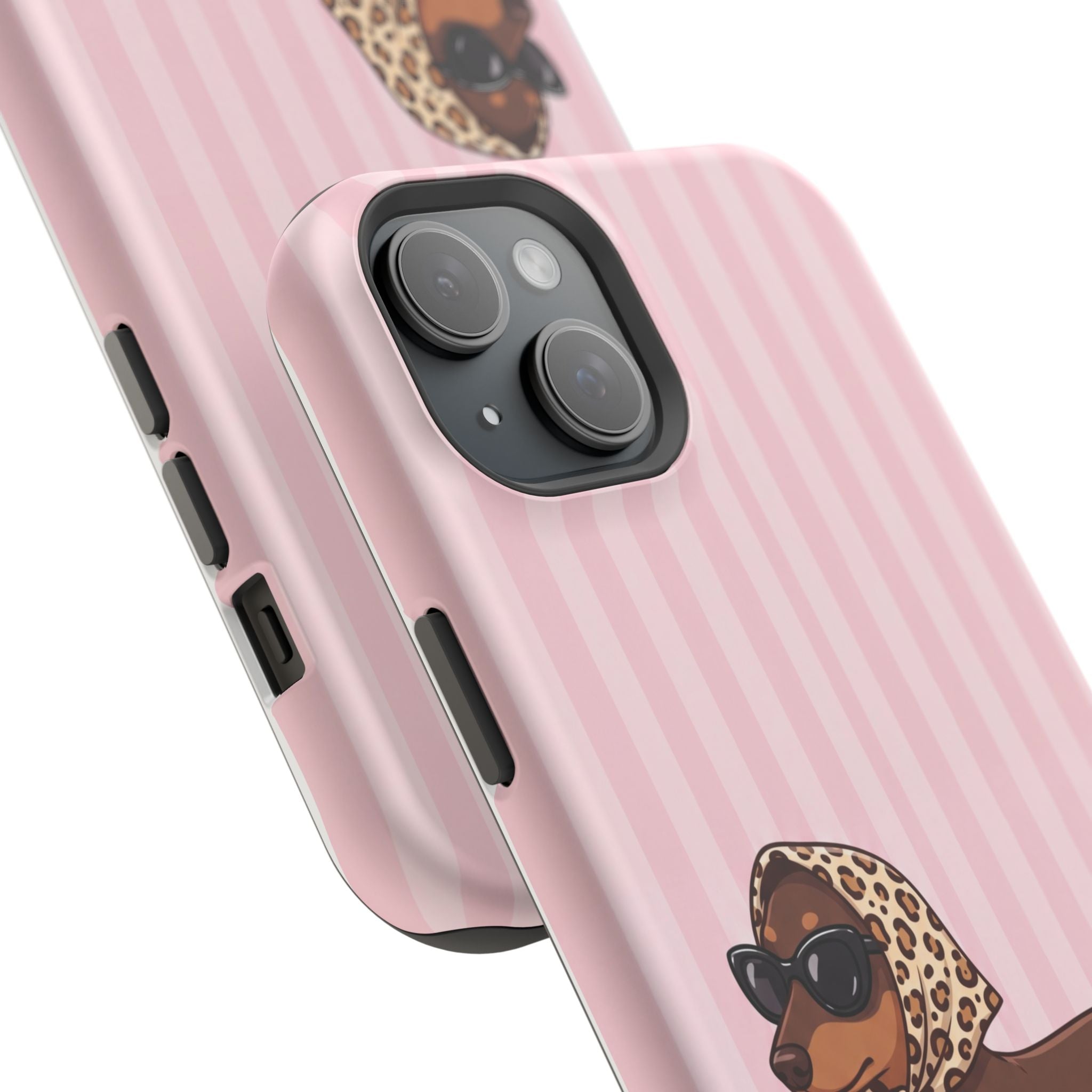 Preppy Dachshund Phone Case — Impact-Resistant Wireless Charging Cover