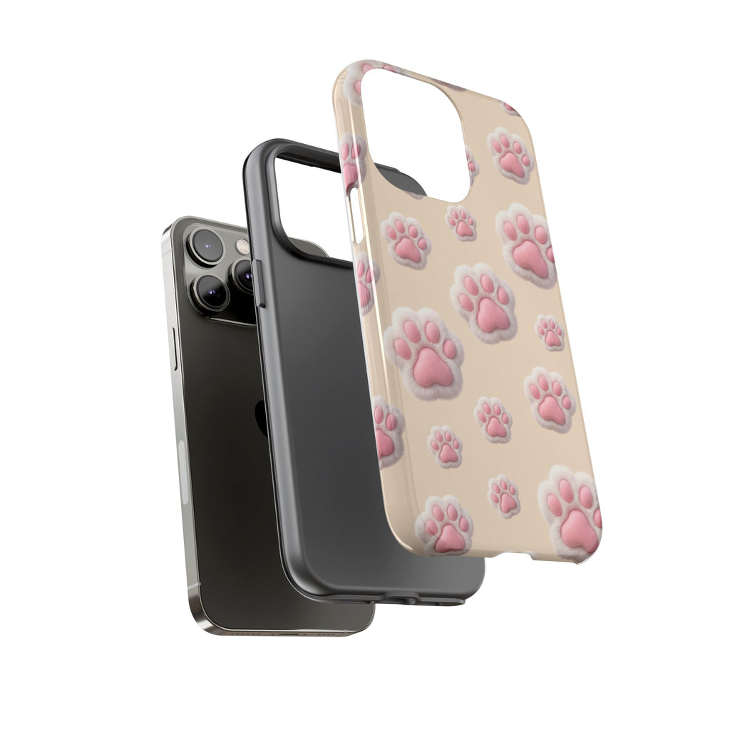 Golden Retriever Paw Print Phone Case | Cute Pink Paw Pattern for Dog Lovers | iPhone & Samsung