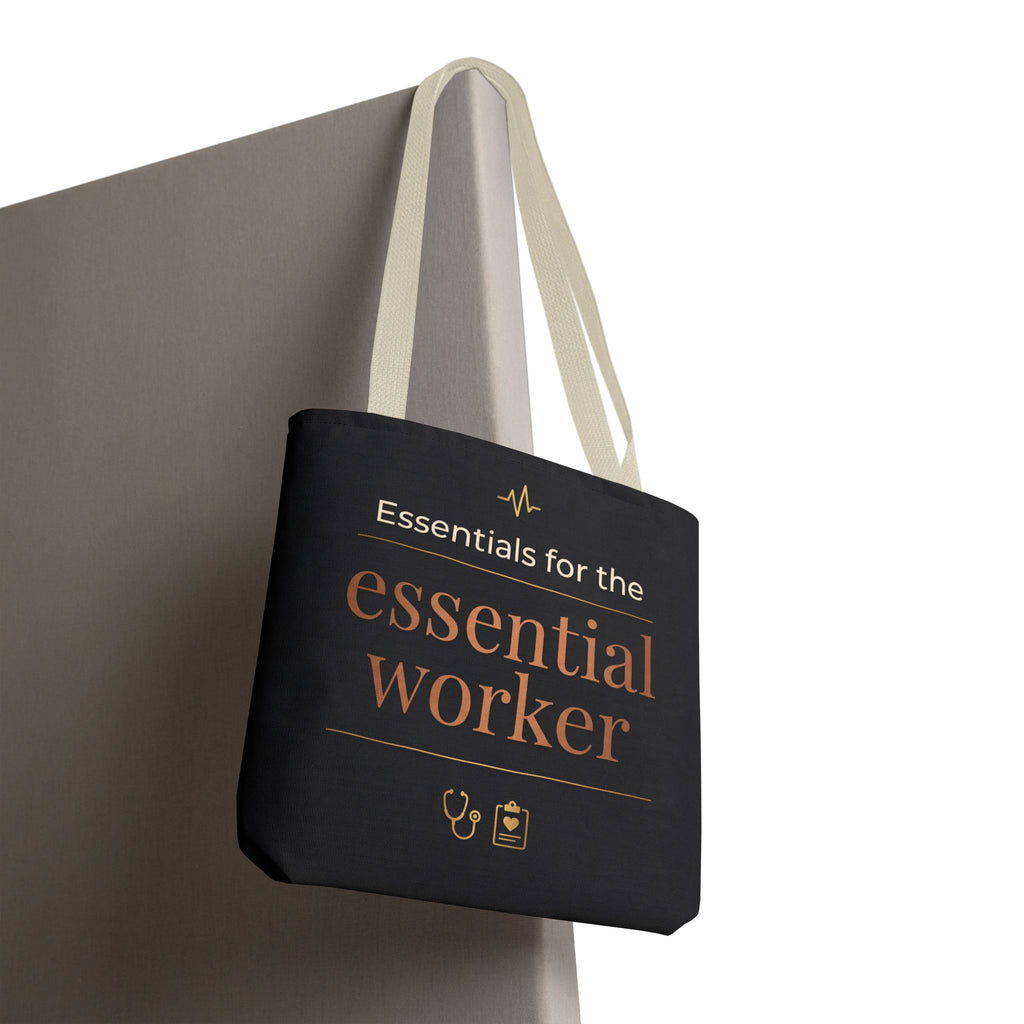 Essentials for the Essential Worker Tote | Healthcare Worker Gift Tote Bag | Nurse Doctor Appreciation Gift | Premium Polyester Carry-All