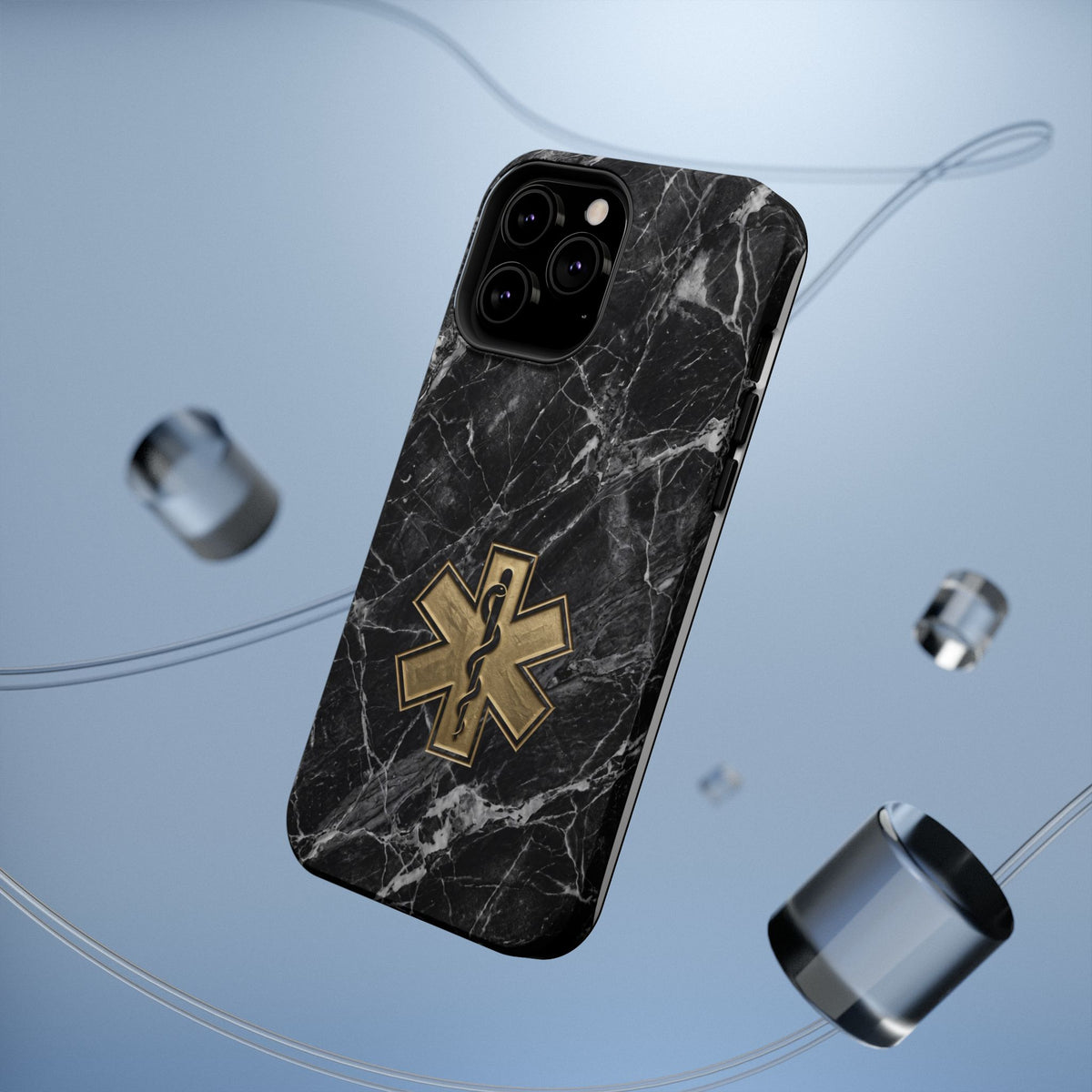 Paramedic/EMT Marble Phone Case — Magnetic Wireless Charging Cover