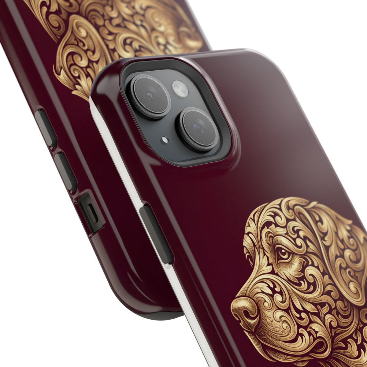 Personalized Gold Filigree Labrador Phone Case — Tough Magnetic Case with Wireless Charging