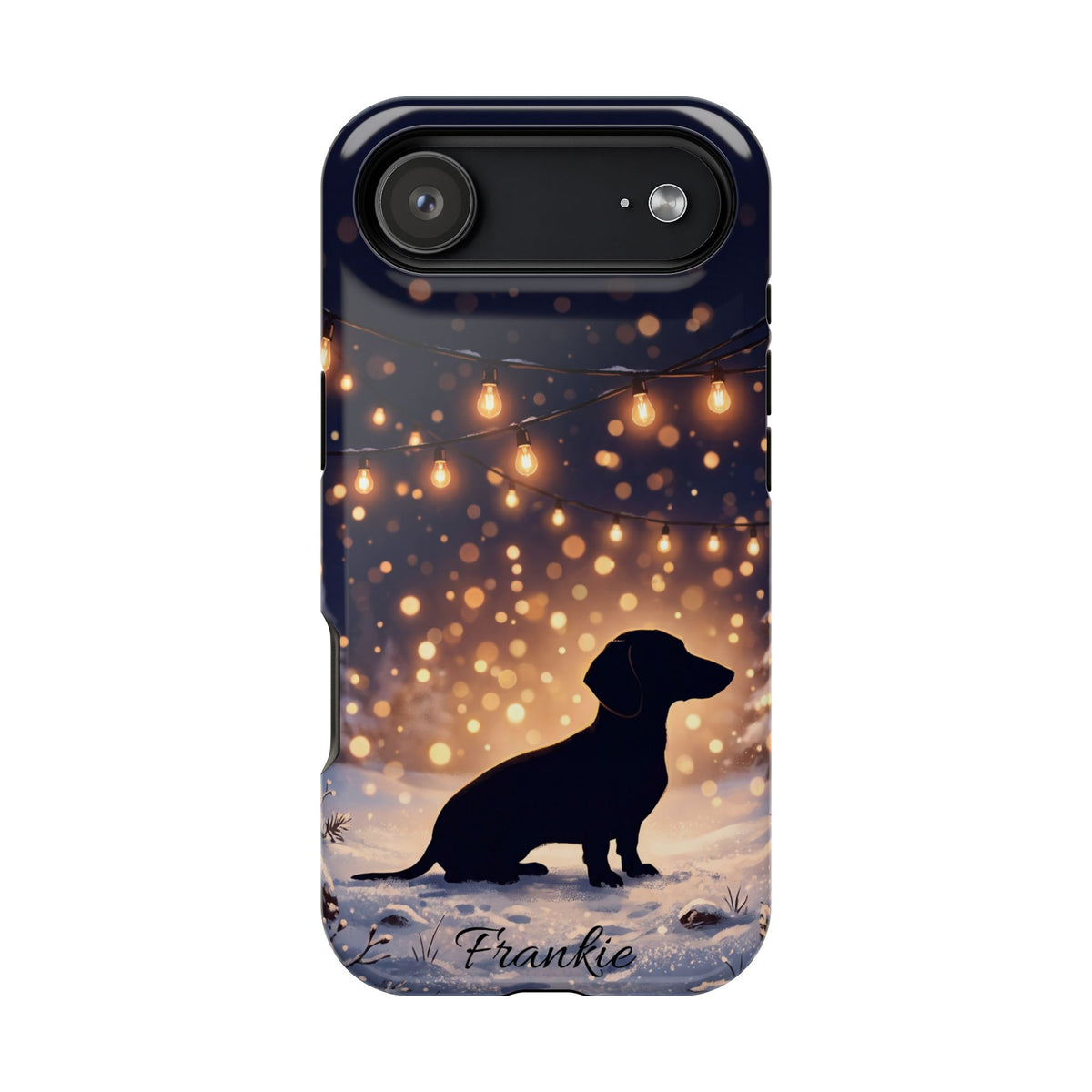 Personalized Dachshund Golden Sparks Phone Case — Wireless Charging Cover