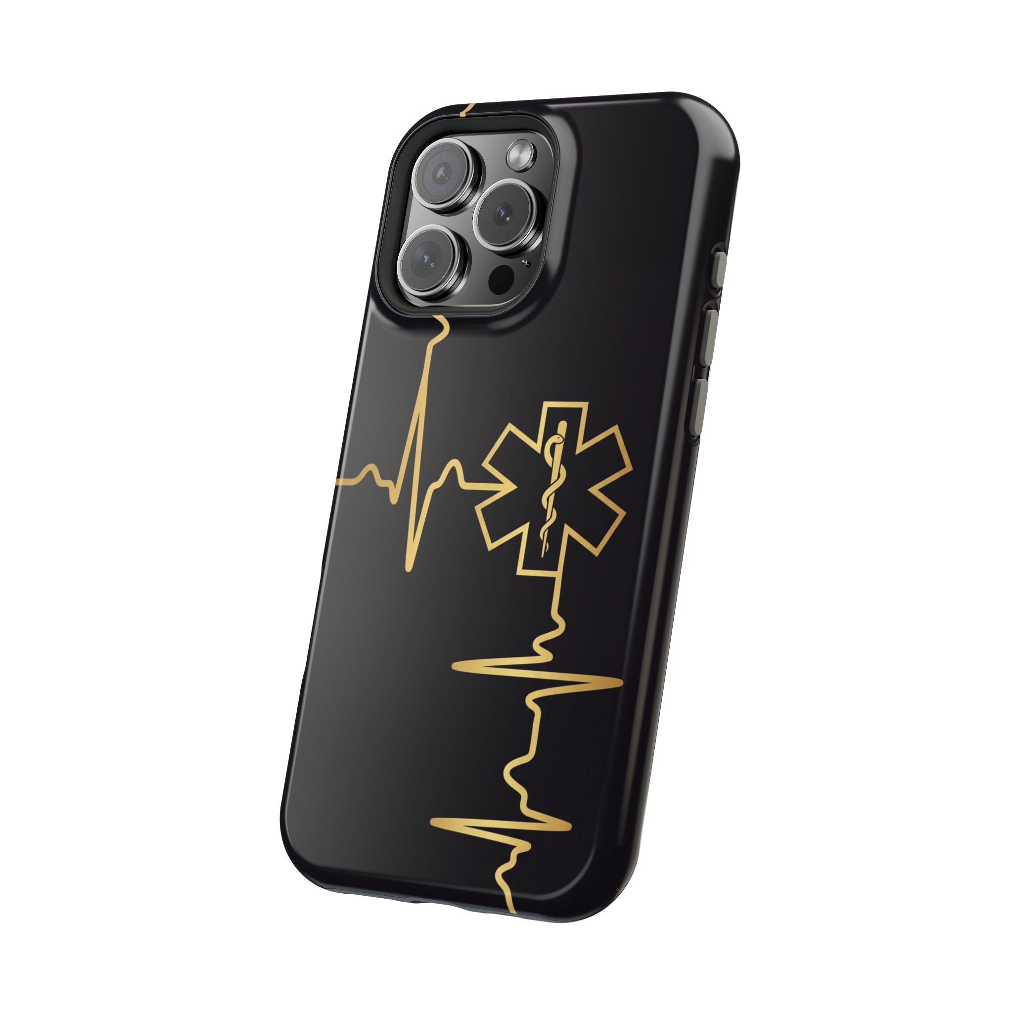 Paramedic/EMT Heartbeat Line Phone Case — Magnetic Wireless Charging Cover