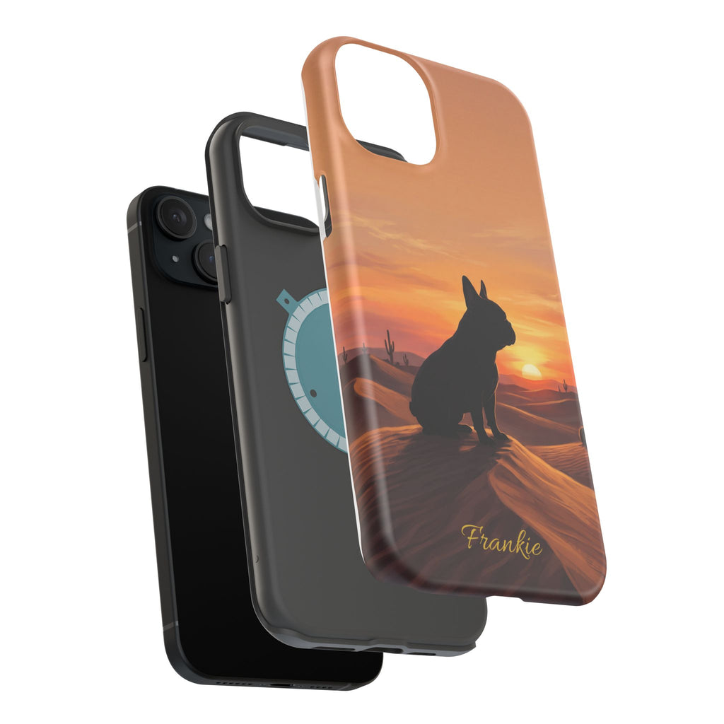 Personalized French Bulldog Desert Sunset Phone Case — Wireless Charging Cover