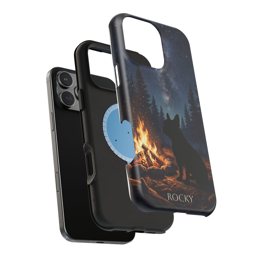 Personalized French Bulldog Campfire Phone Case — Wireless Charging Cover