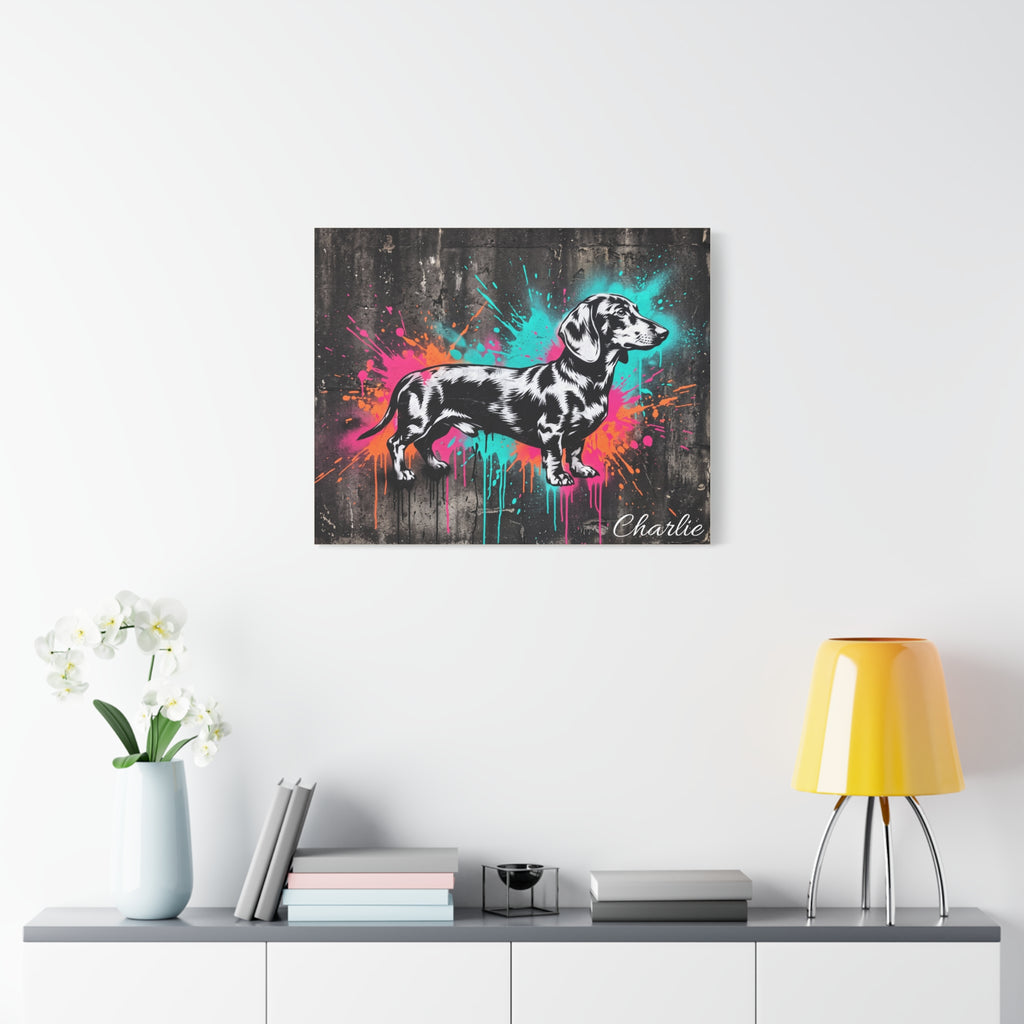 Dachshund Personalized Canvas | Graffiti Street Art Wall Art