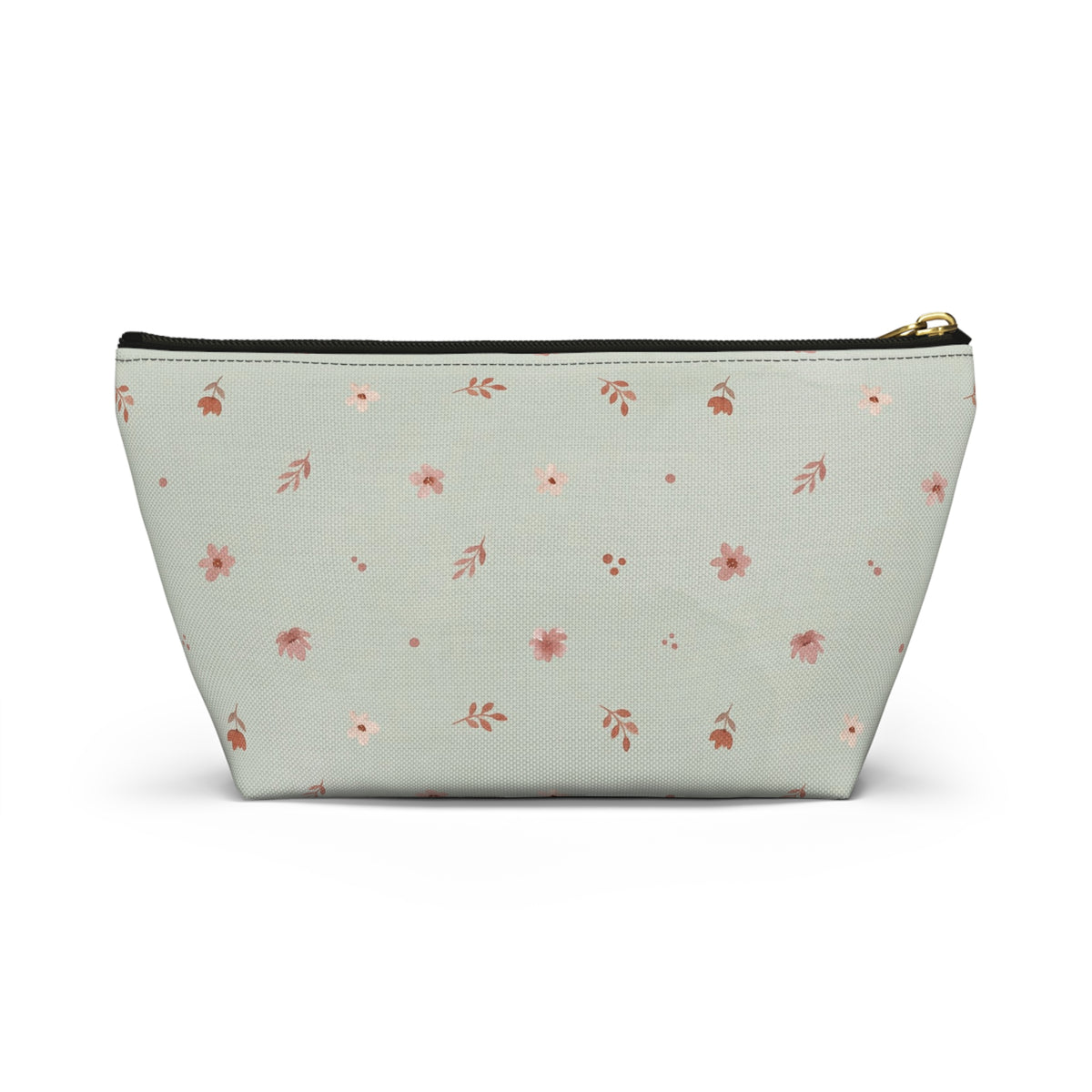 Teacher Floral Watercolor Accessory Pouch — T-Bottom Zipper Bag