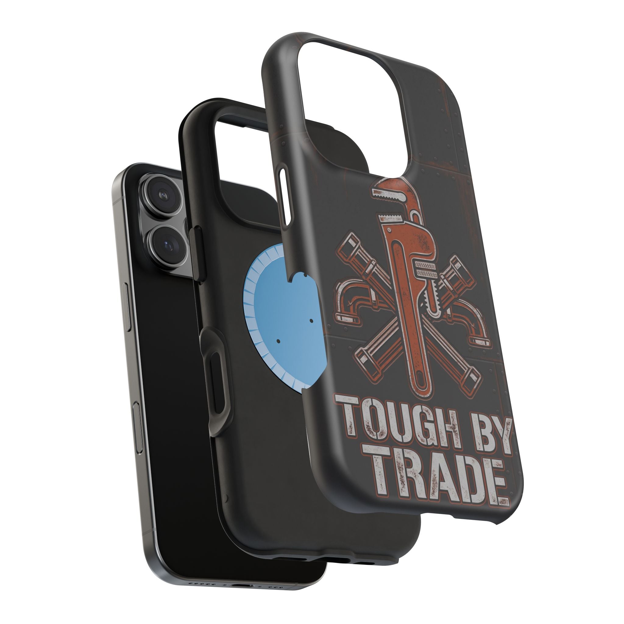 Tough By Trade Phone Case — Crossed Wrenches Wireless Charging Cover