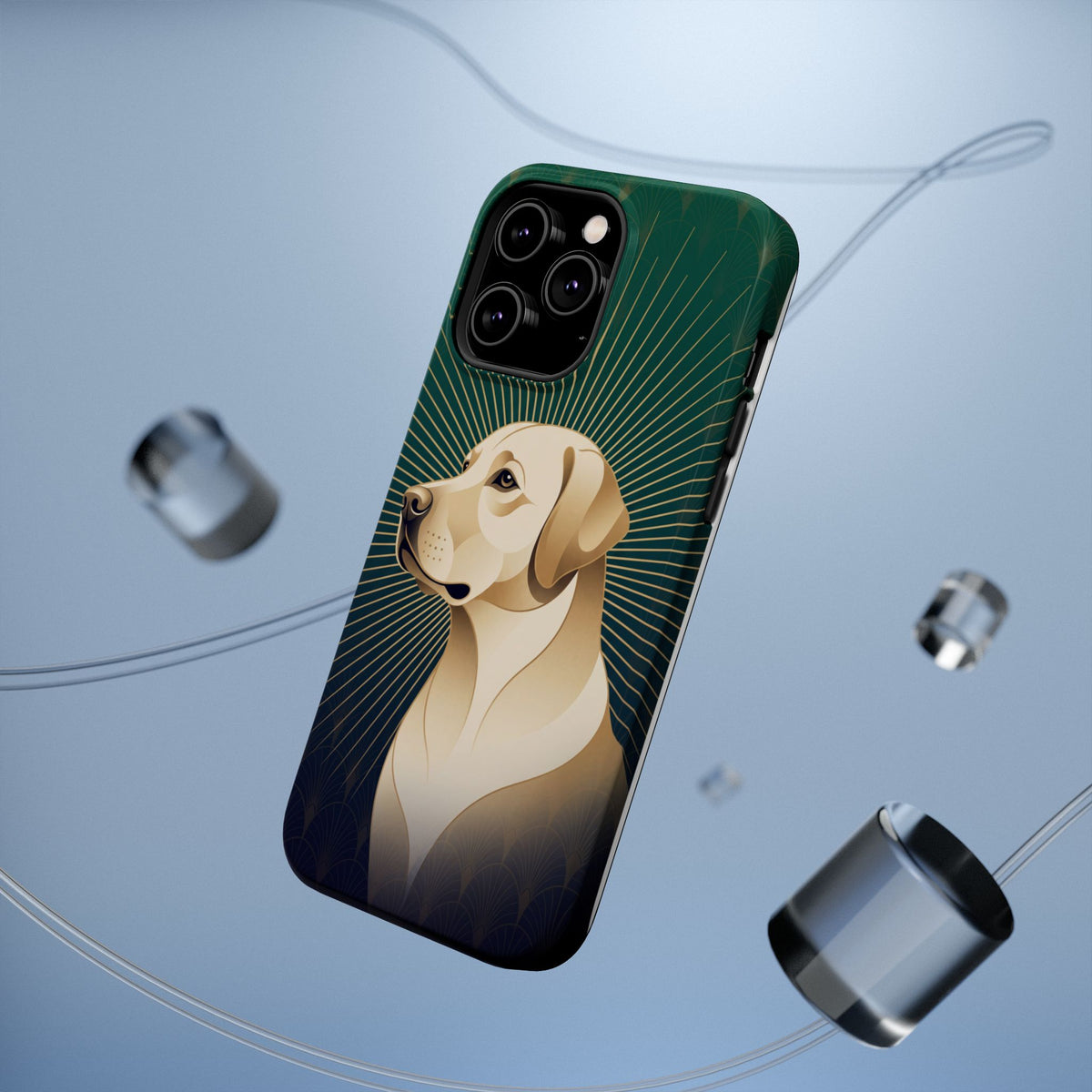 Art Deco Labrador Phone Case — Tough Magnetic Case with Wireless Charging